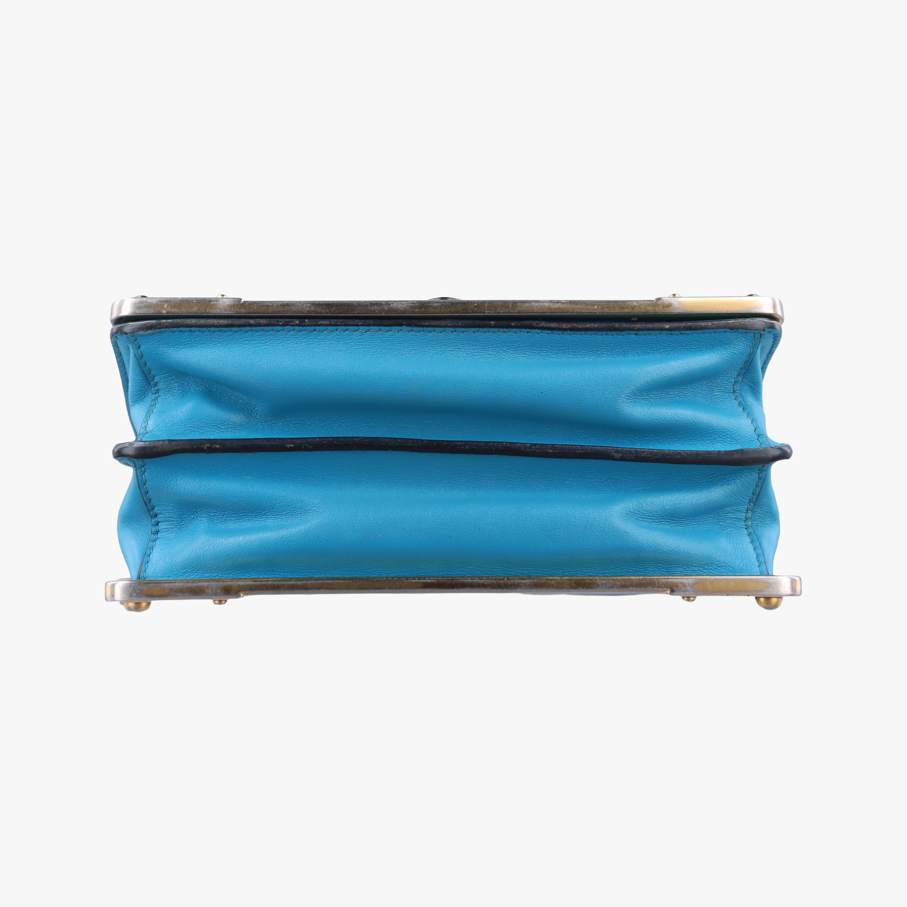 Vintage Prada Cahier Blue×black Leather 1BD045 shoulderbag | stylenewstar