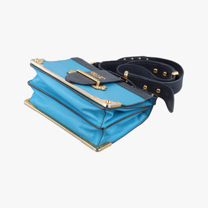 Vintage Prada Cahier Blue×black Leather 1BD045 shoulderbag | stylenewstar