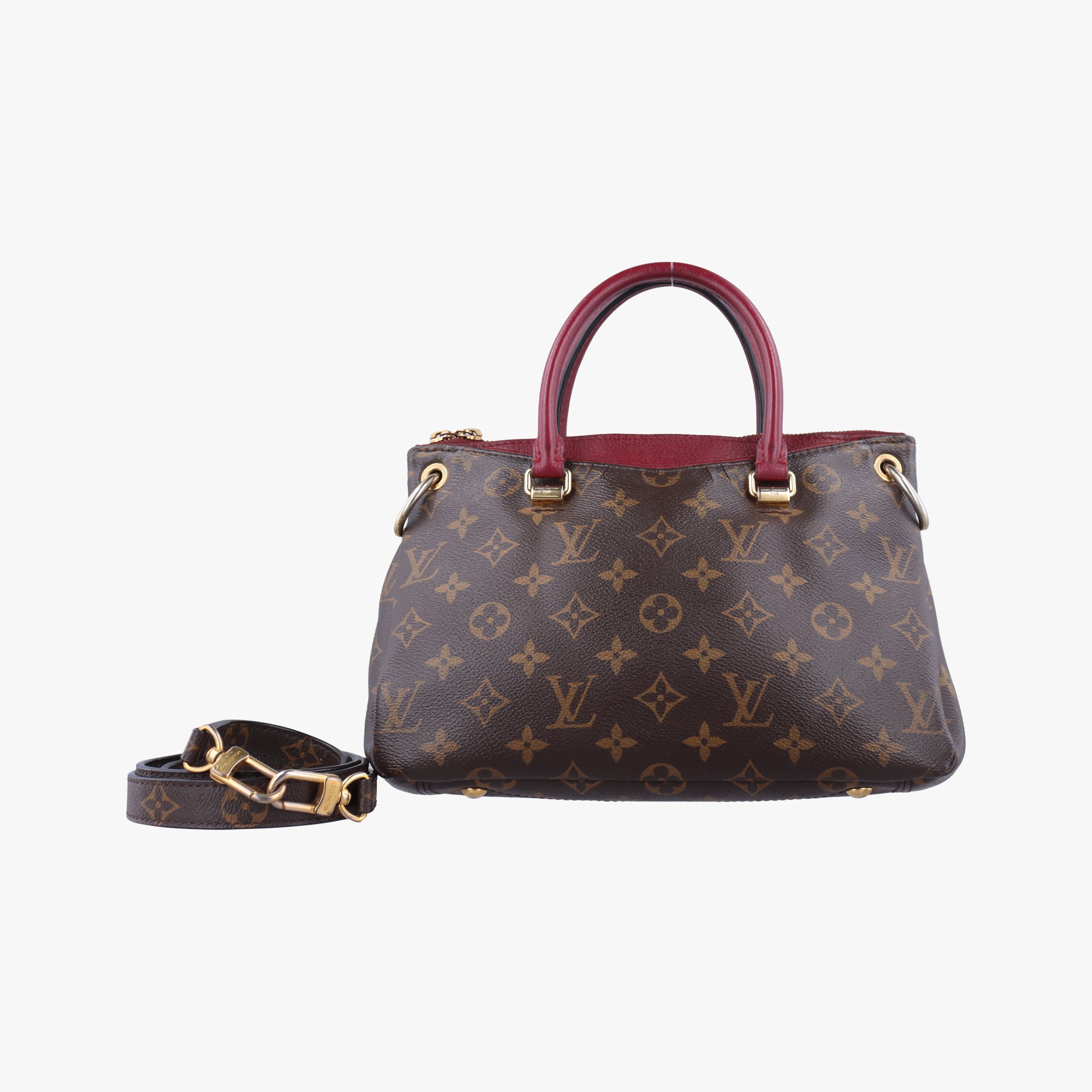 Vintage Louis Vuitton PALLAS BB brown×RAISIN Monogram Canvas×calf leather M41825 shoulderbag | stylenewstar