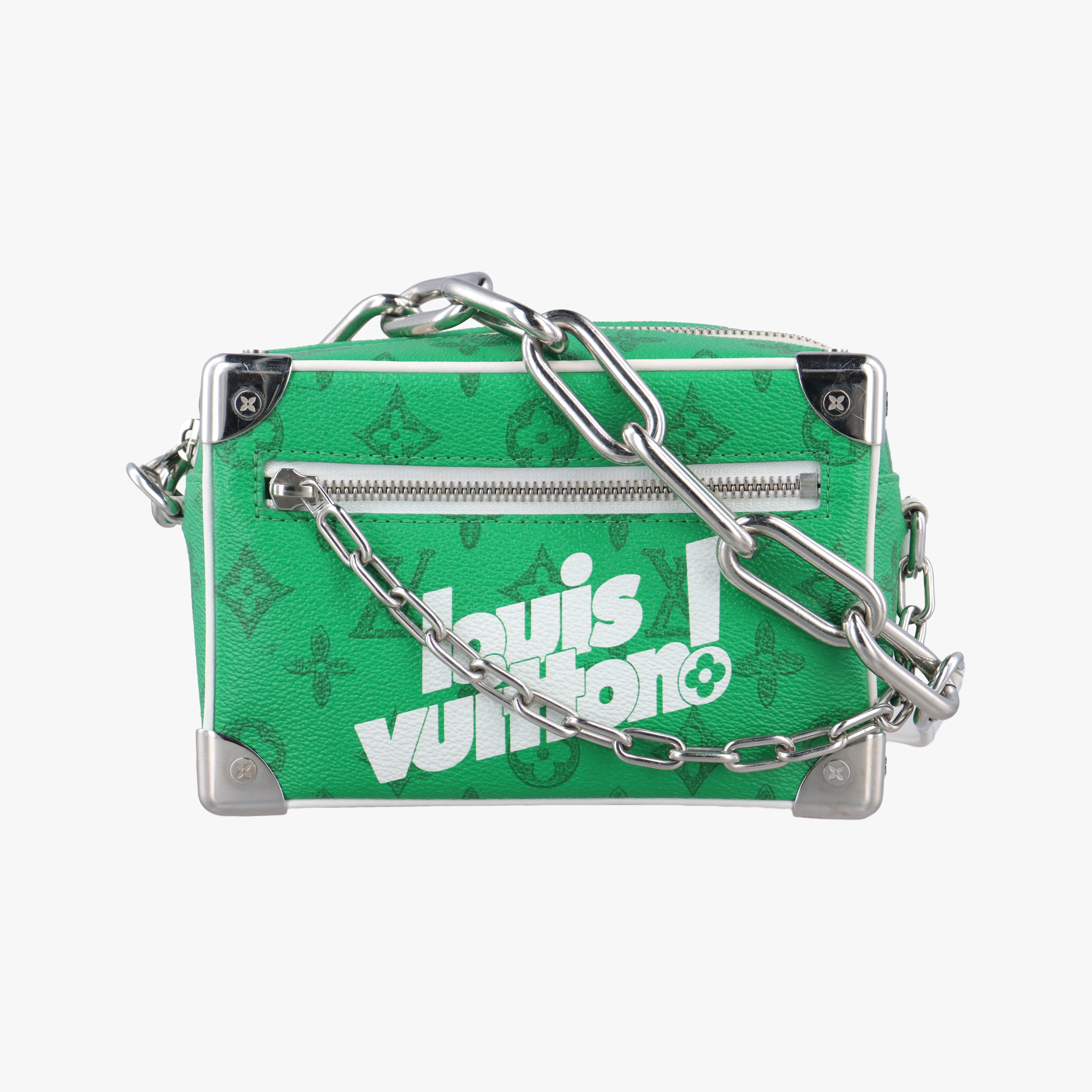 Secondhand Louis Vuitton Mini Soft Trunk Green×White Monogram canvas M80816 shoulderbag | stylenewstar