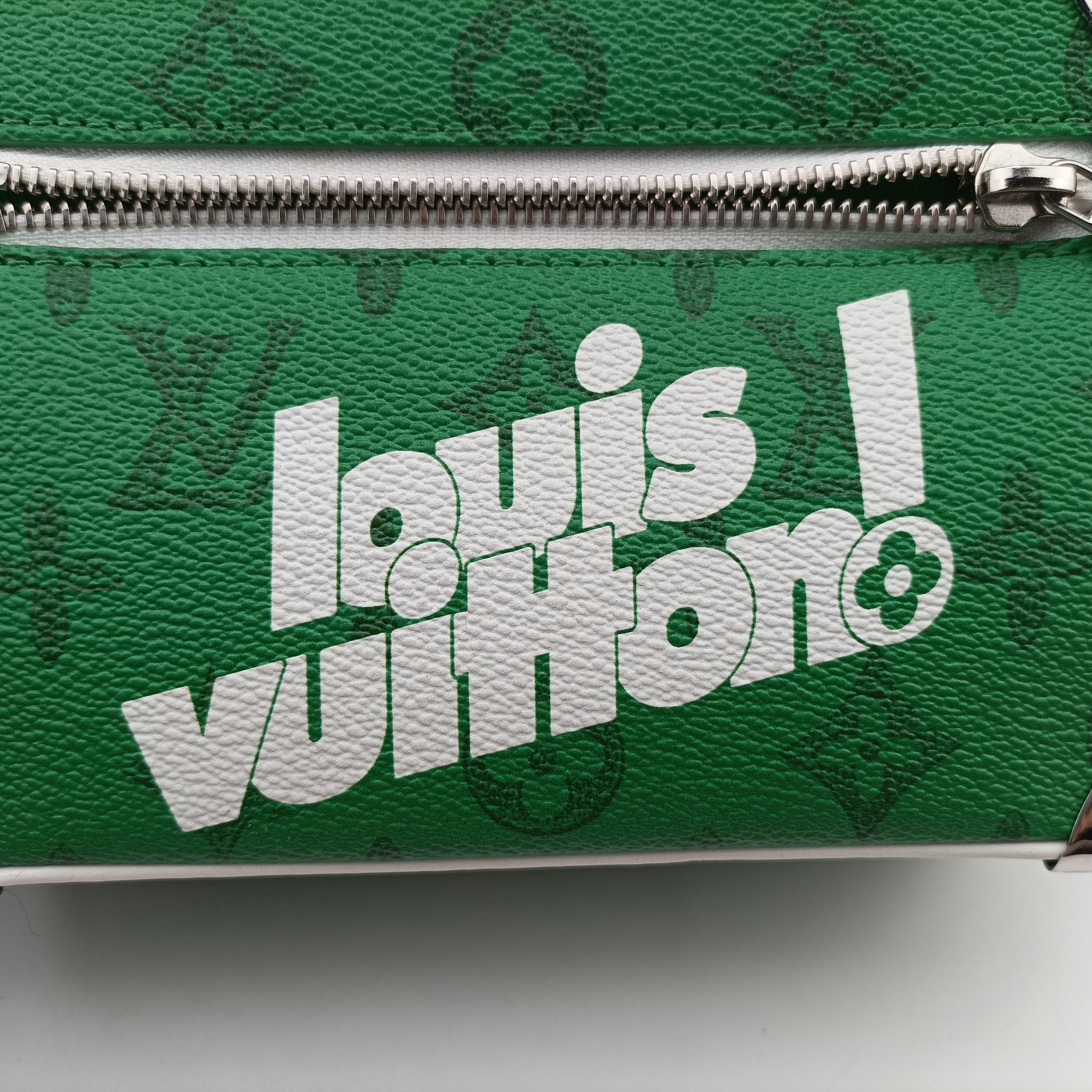 Secondhand Louis Vuitton Mini Soft Trunk Green×White Monogram canvas M80816 shoulderbag | stylenewstar