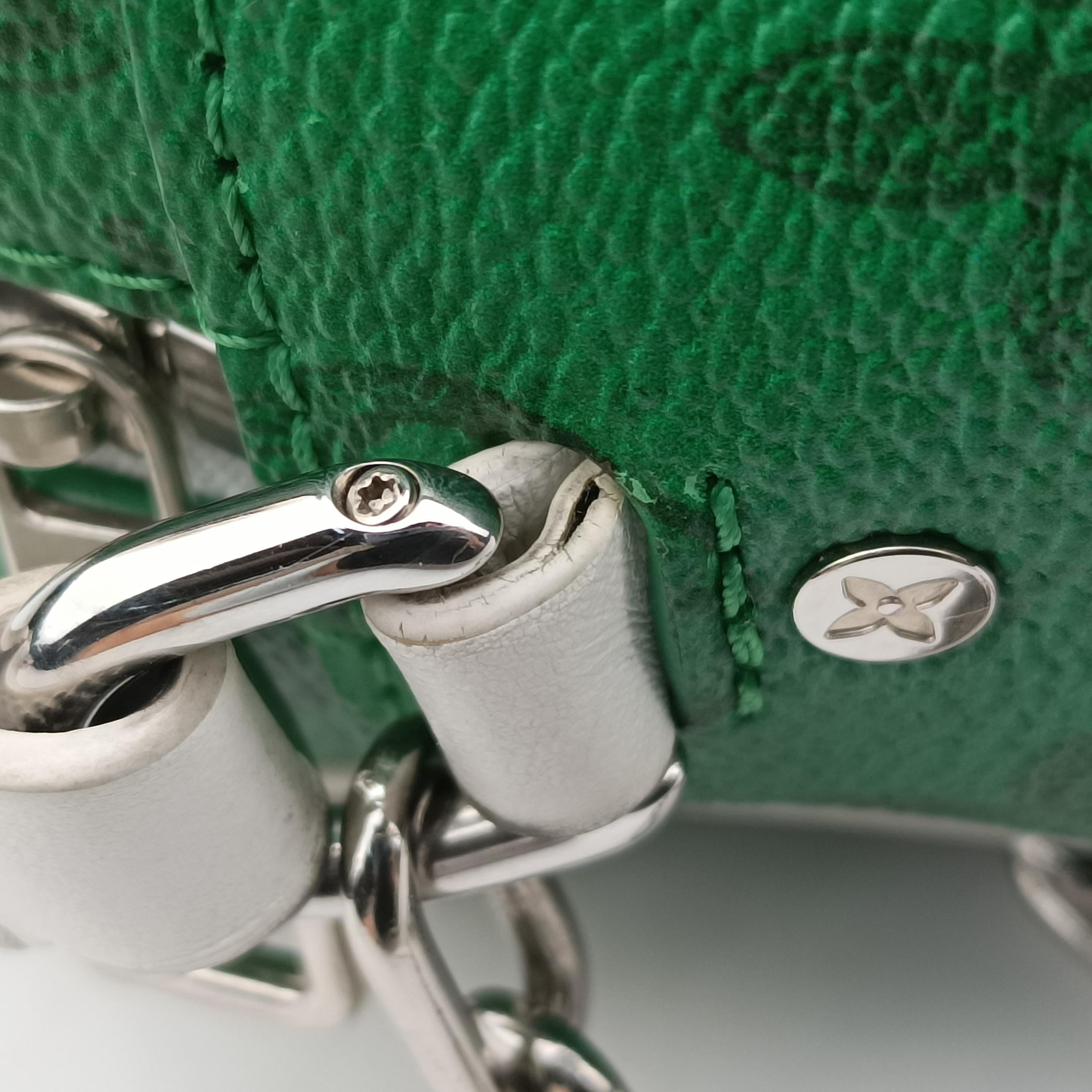 Secondhand Louis Vuitton Mini Soft Trunk Green×White Monogram canvas M80816 shoulderbag | stylenewstar