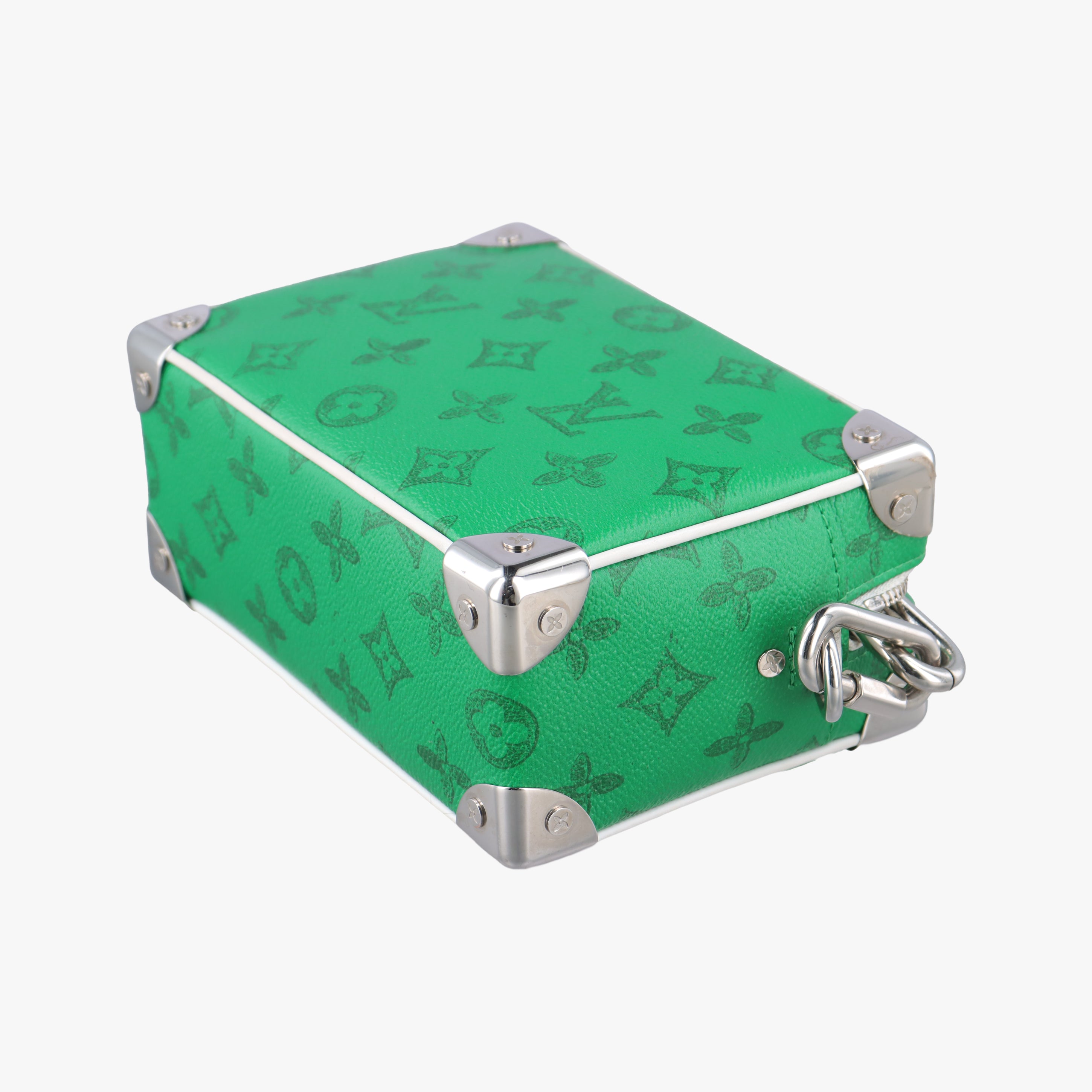 Secondhand Louis Vuitton Mini Soft Trunk Green×White Monogram canvas M80816 shoulderbag | stylenewstar