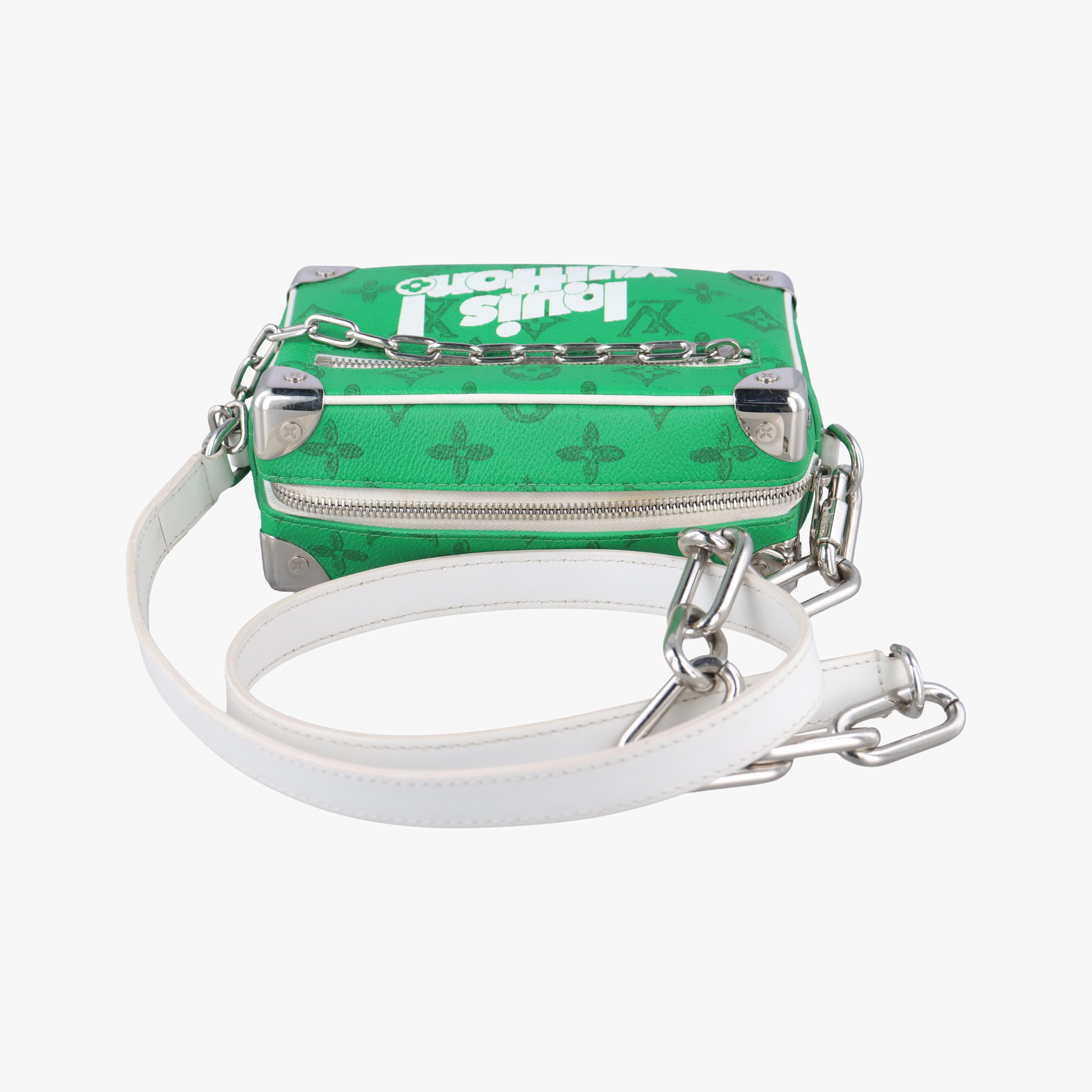 Secondhand Louis Vuitton Mini Soft Trunk Green×White Monogram canvas M80816 shoulderbag | stylenewstar