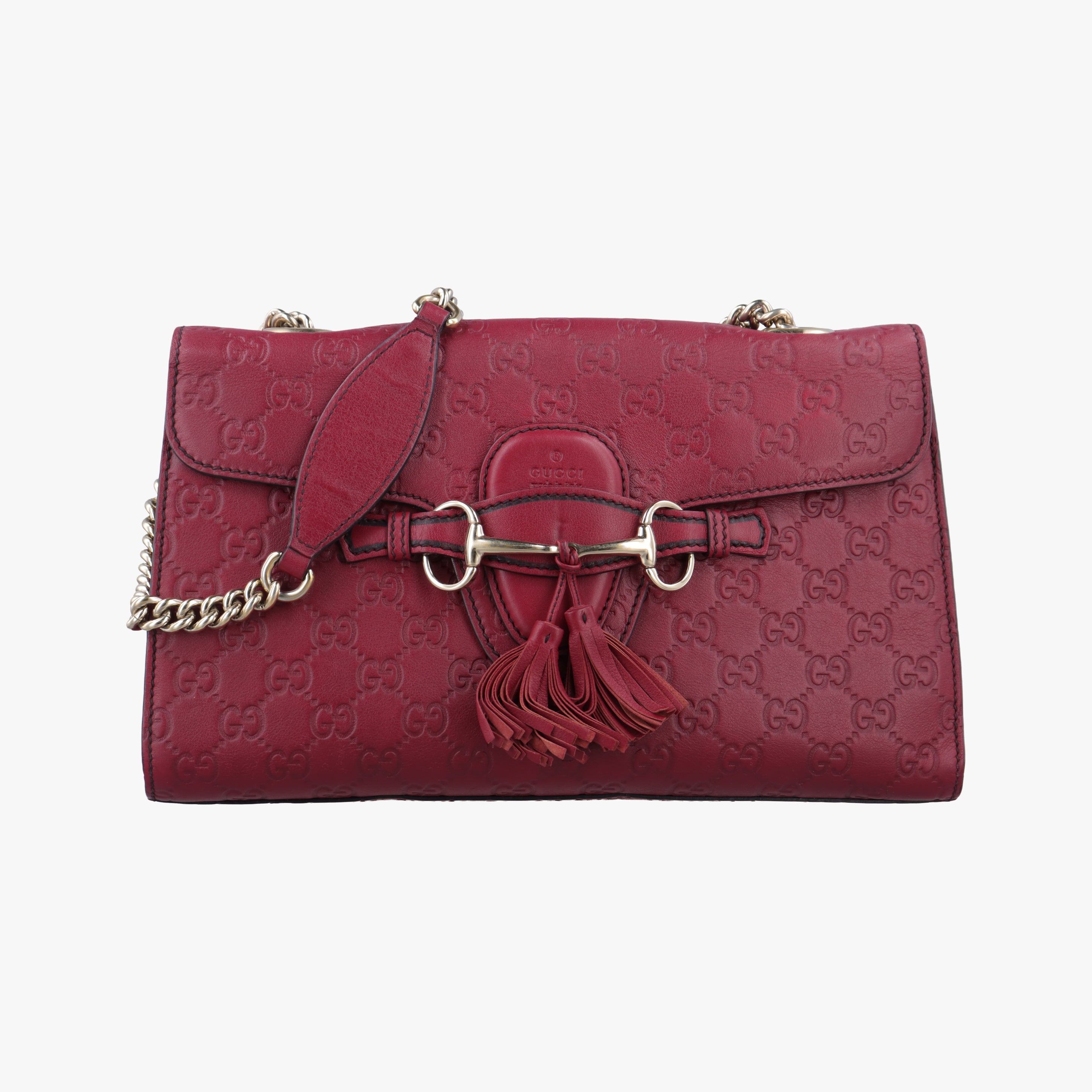 Pre-owned Gucci Emily Red Leather 295402 shoulderbag | stylenewstar