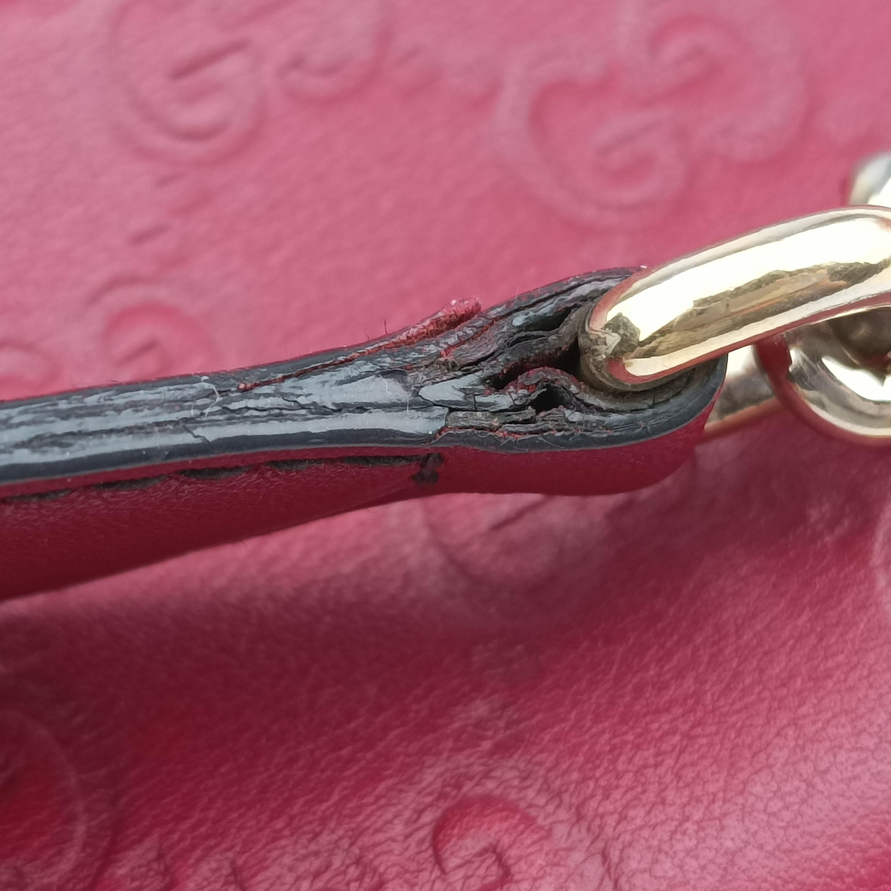 Pre-owned Gucci Emily Red Leather 295402 shoulderbag | stylenewstar