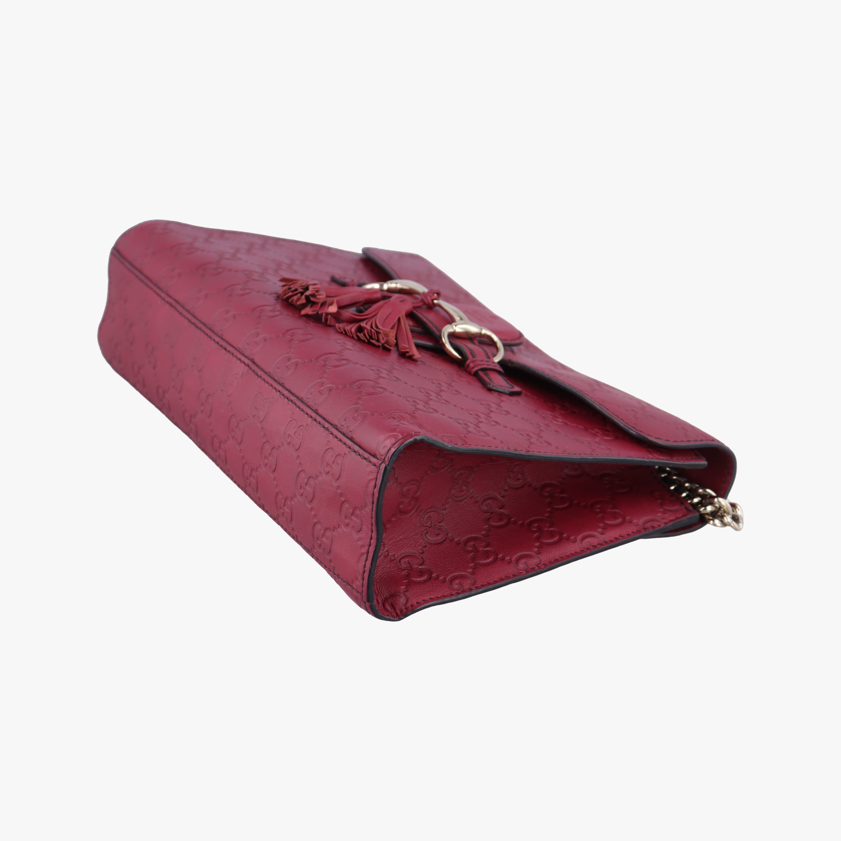 Pre-owned Gucci Emily Red Leather 295402 shoulderbag | stylenewstar