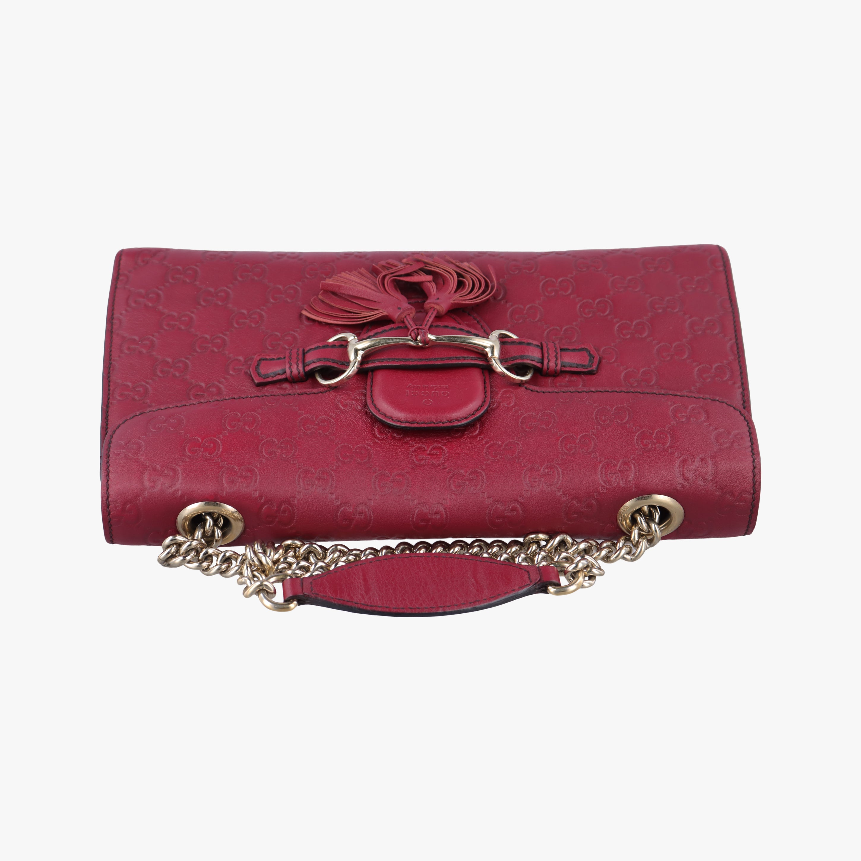 Pre-owned Gucci Emily Red Leather 295402 shoulderbag | stylenewstar