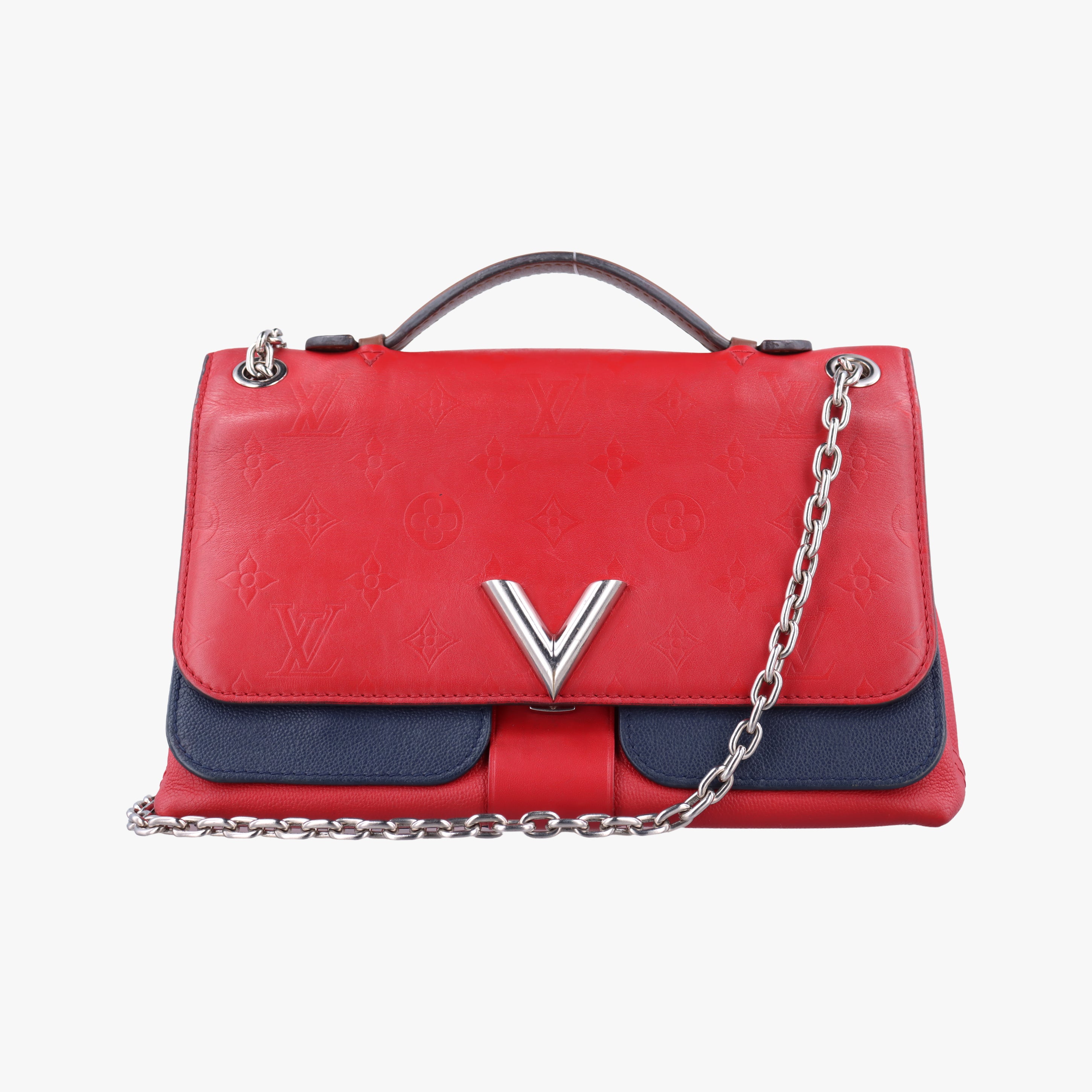 Pre-owned Louis Vuitton Very Chain ruby×blue Leather M44285 shoulderbag | stylenewstar