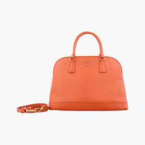 Pre-owned Prada Promenade Orange SAFFIANO　Leather BN2567 shoulderbag | stylenewstar
