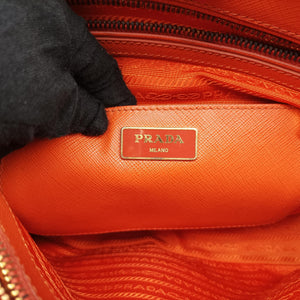 Pre-owned Prada Promenade Orange SAFFIANO　Leather BN2567 shoulderbag | stylenewstar