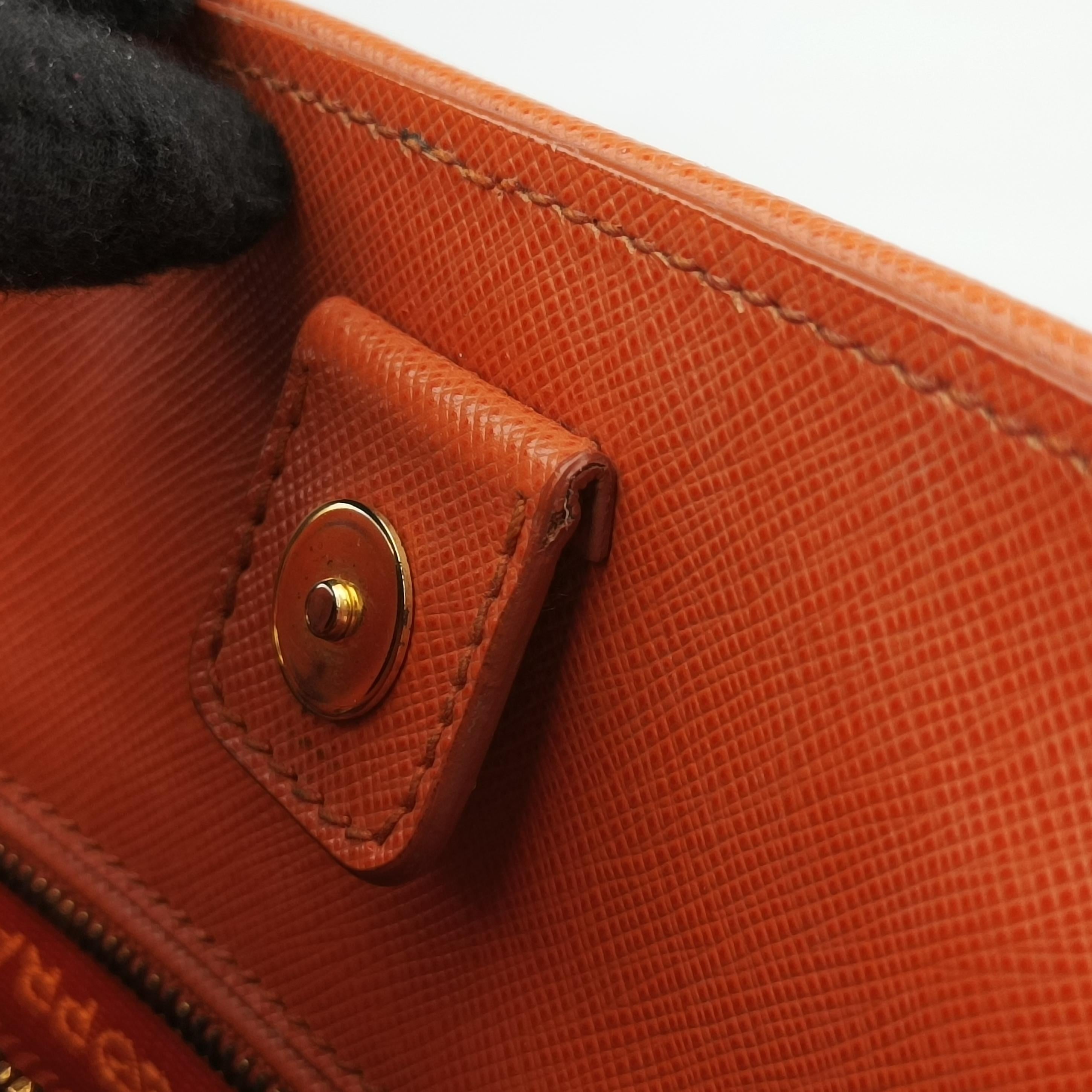 Pre-owned Prada Promenade Orange SAFFIANO　Leather BN2567 shoulderbag | stylenewstar