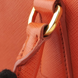 Pre-owned Prada Promenade Orange SAFFIANO　Leather BN2567 shoulderbag | stylenewstar