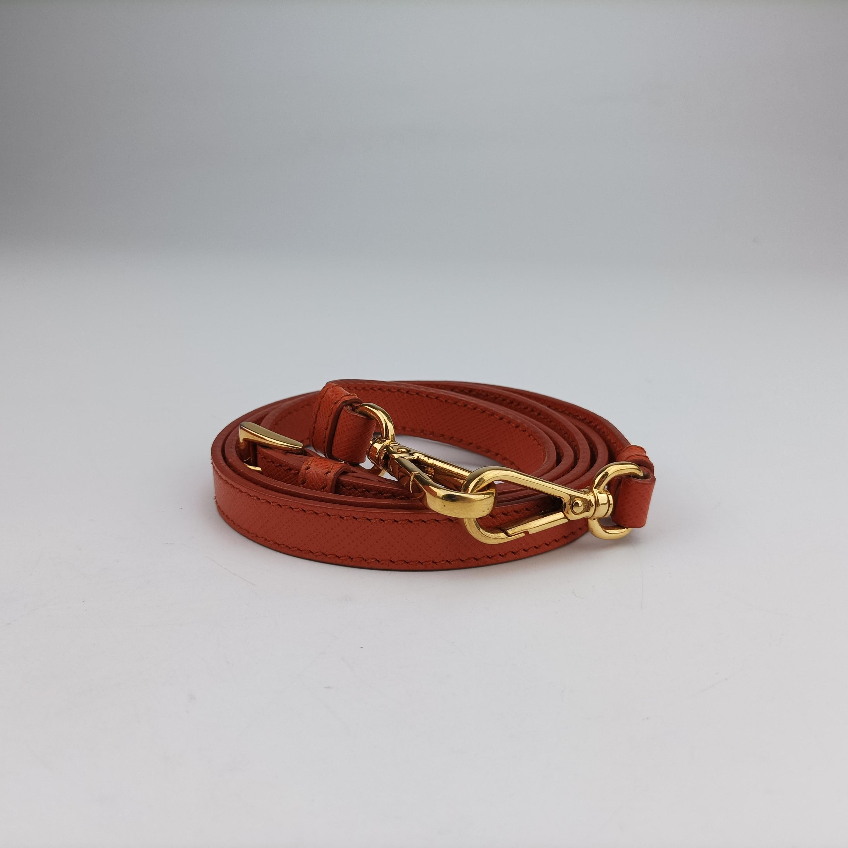 Pre-owned Prada Promenade Orange SAFFIANO　Leather BN2567 shoulderbag | stylenewstar