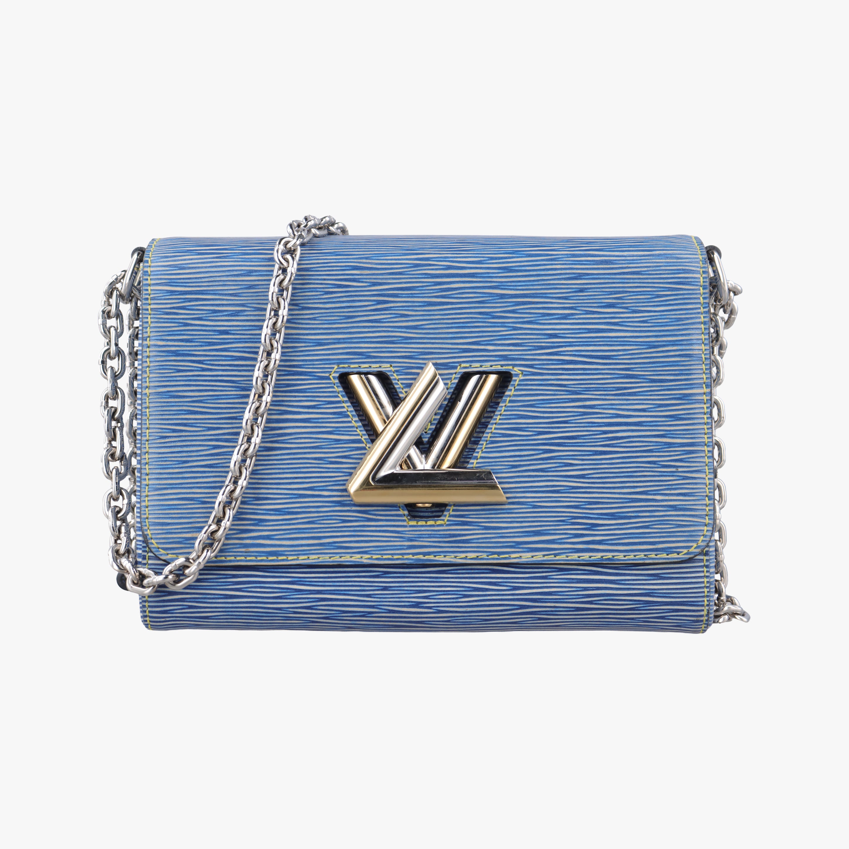 Pre-owned Louis Vuitton Portefeuille Twist Denim blue Epi M61036 shoulderbag | stylenewstar