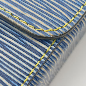 Pre-owned Louis Vuitton Portefeuille Twist Denim blue Epi M61036 shoulderbag | stylenewstar