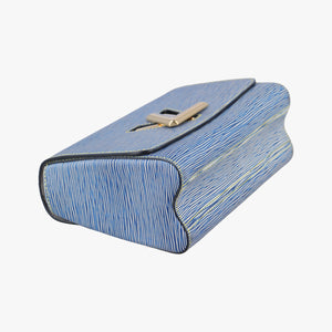 Pre-owned Louis Vuitton Portefeuille Twist Denim blue Epi M61036 shoulderbag | stylenewstar