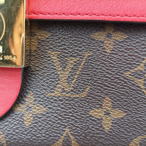 Pre-owned Louis Vuitton Rocky BB Monogram/Brown x Red Monogram canvas x calf leather M44322 shoulderbag | stylenewstar