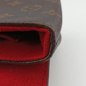 Pre-owned Louis Vuitton Rocky BB Monogram/Brown x Red Monogram canvas x calf leather M44322 shoulderbag | stylenewstar