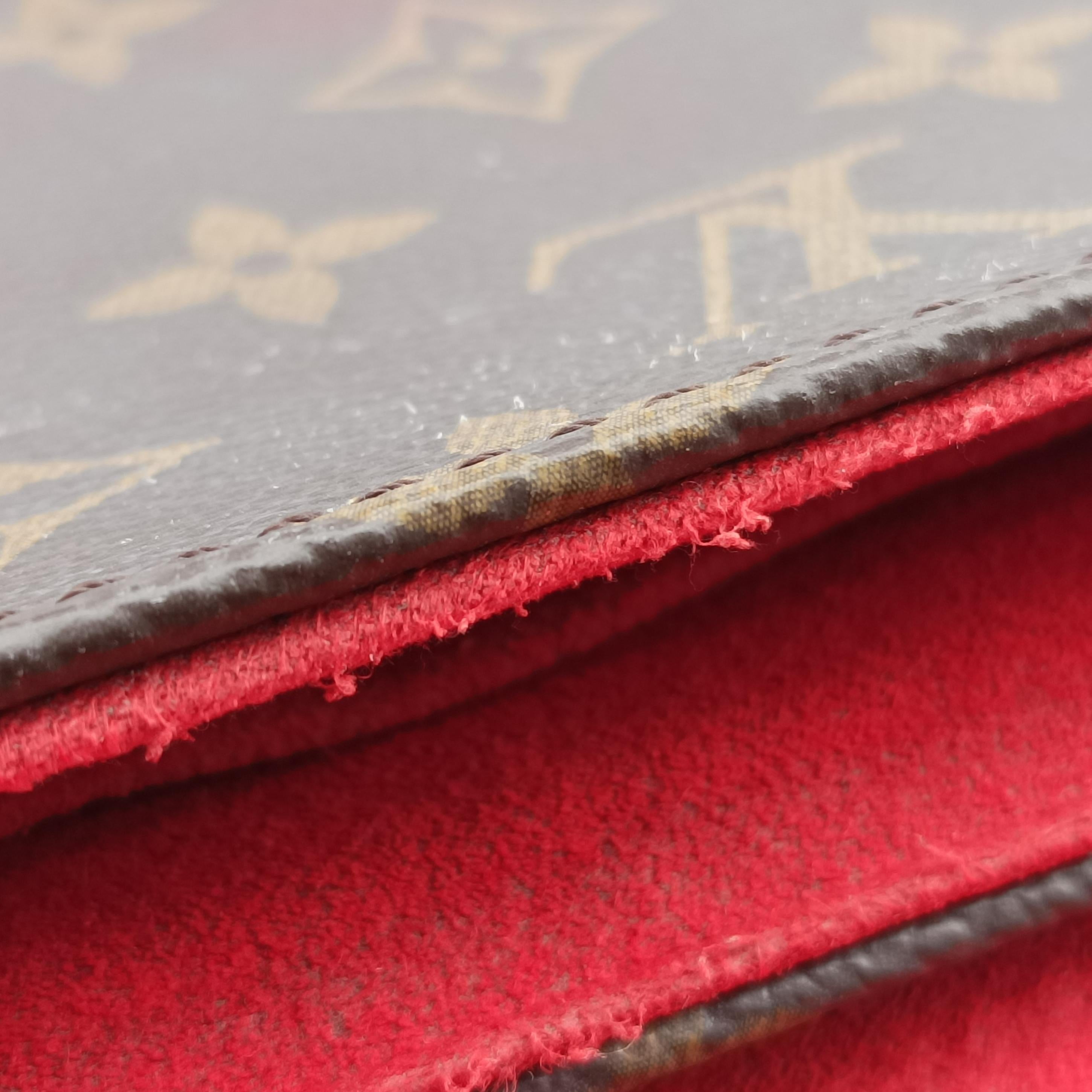 Pre-owned Louis Vuitton Rocky BB Monogram/Brown x Red Monogram canvas x calf leather M44322 shoulderbag | stylenewstar