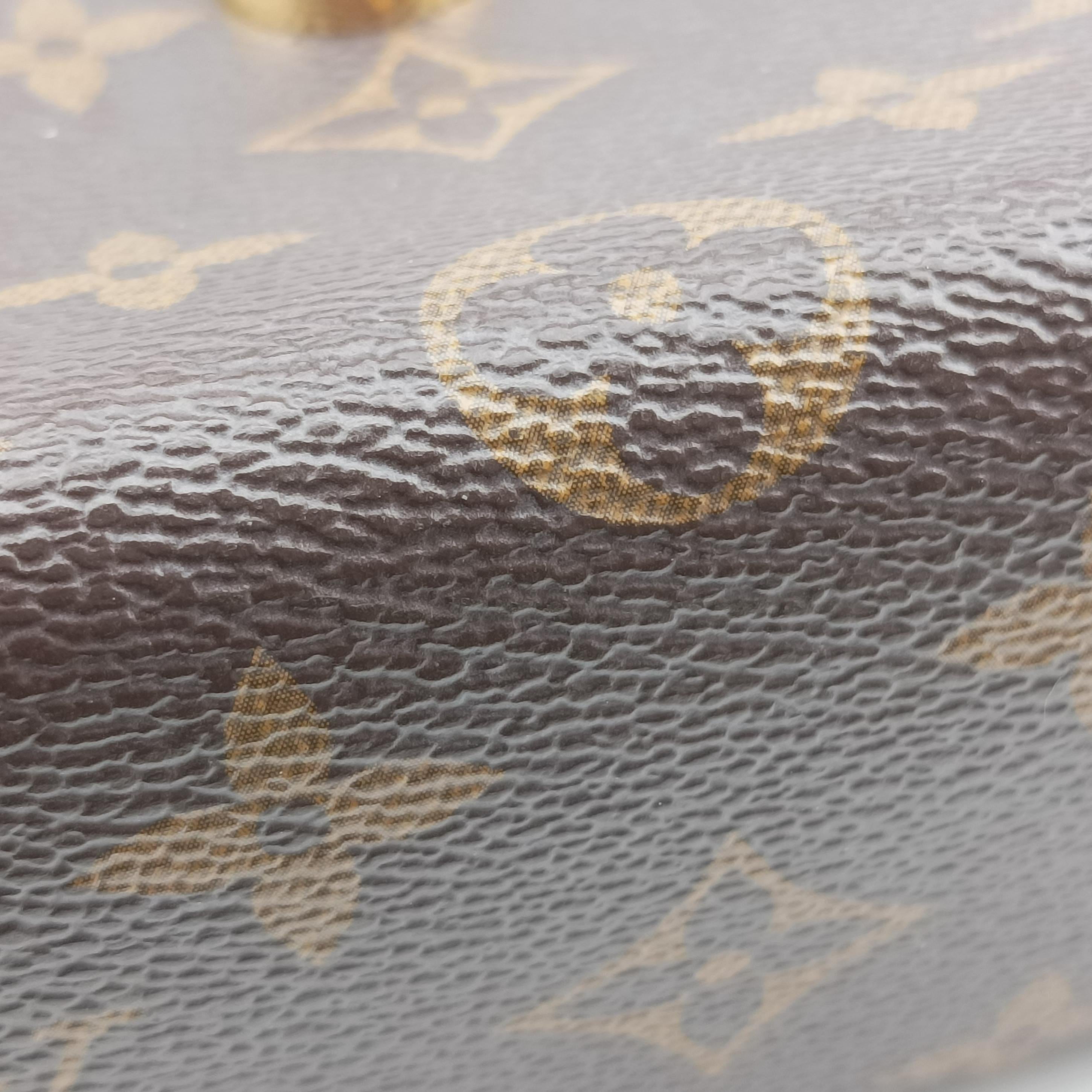 Pre-owned Louis Vuitton Rocky BB Monogram/Brown x Red Monogram canvas x calf leather M44322 shoulderbag | stylenewstar