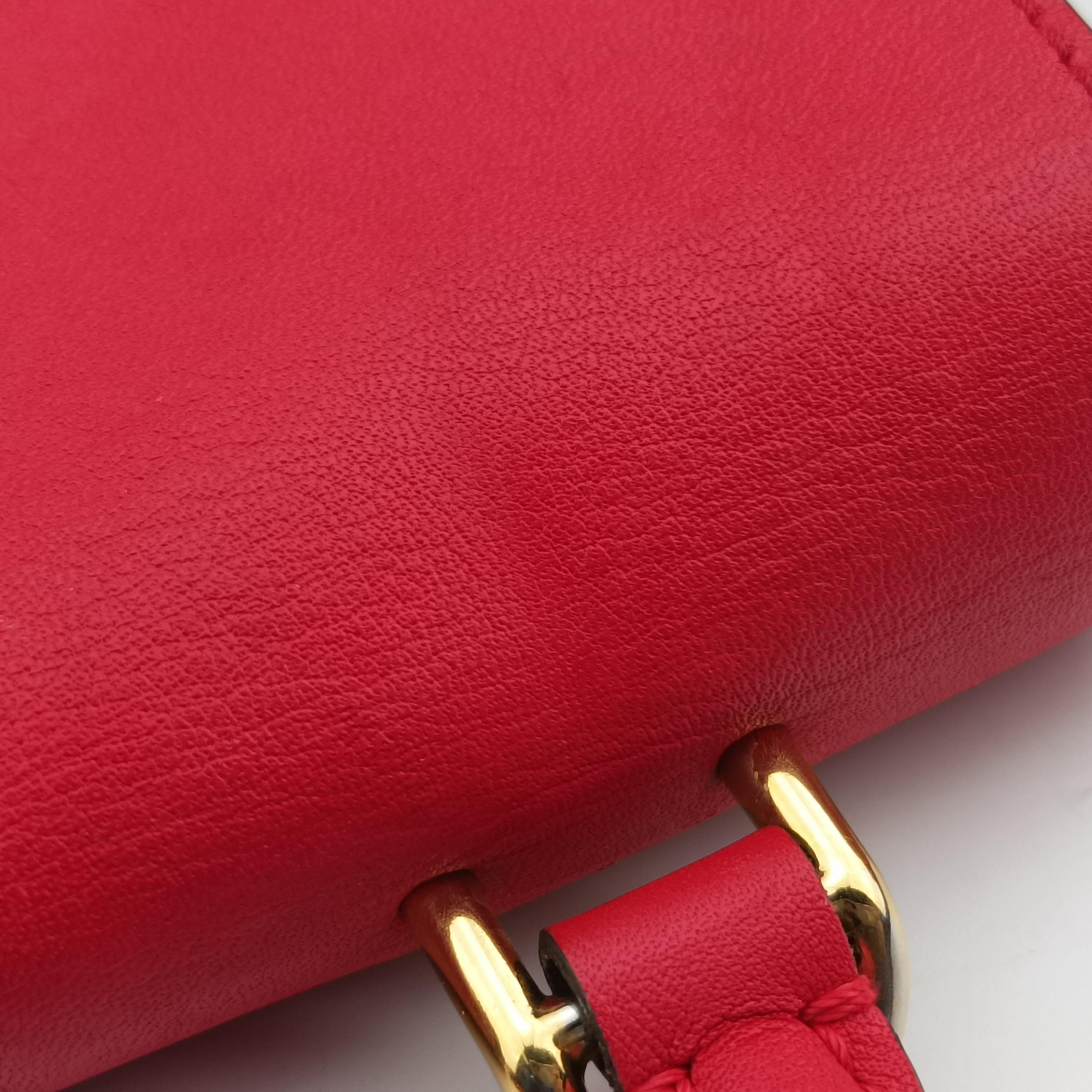 Pre-owned Louis Vuitton Rocky BB Monogram/Brown x Red Monogram canvas x calf leather M44322 shoulderbag | stylenewstar