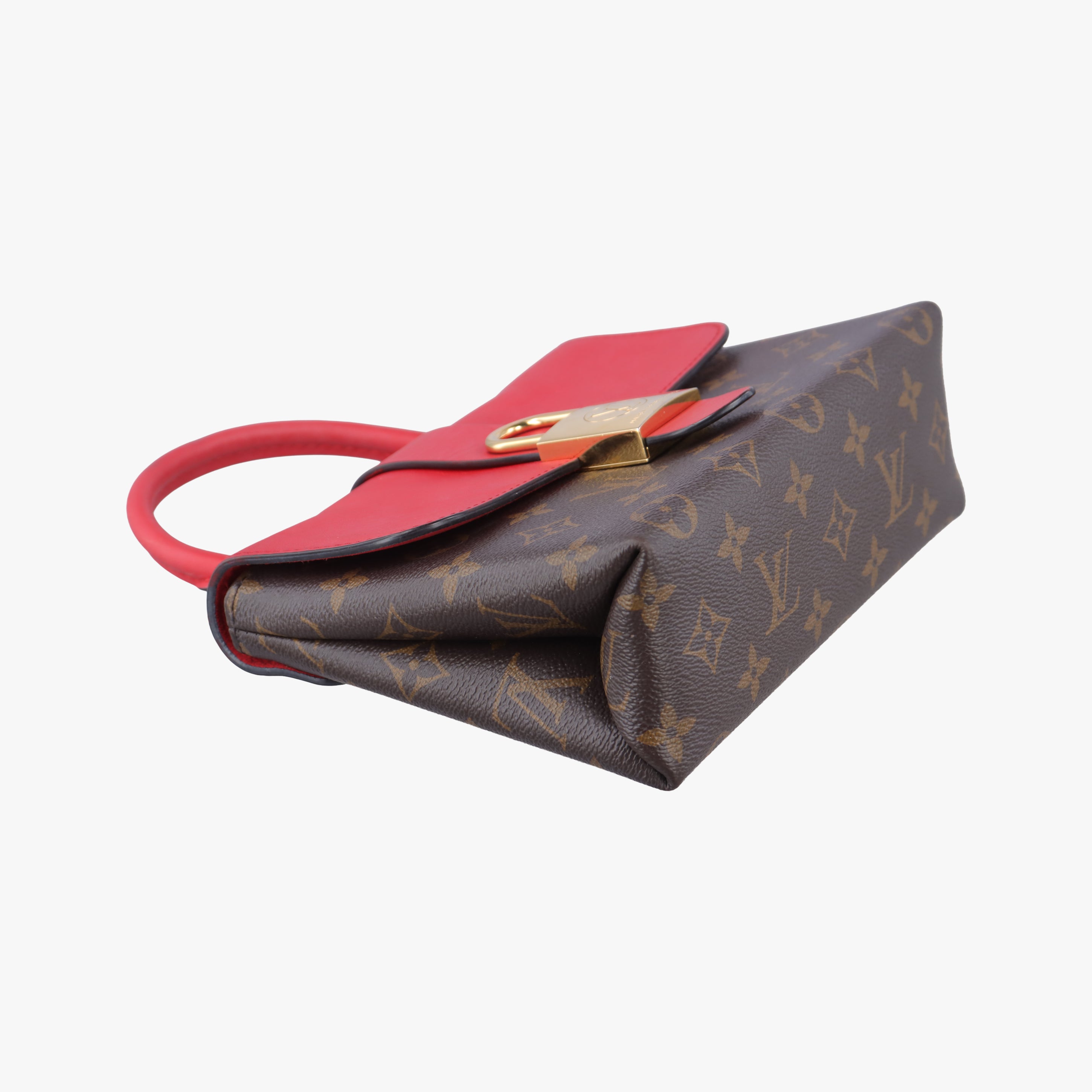 Pre-owned Louis Vuitton Rocky BB Monogram/Brown x Red Monogram canvas x calf leather M44322 shoulderbag | stylenewstar