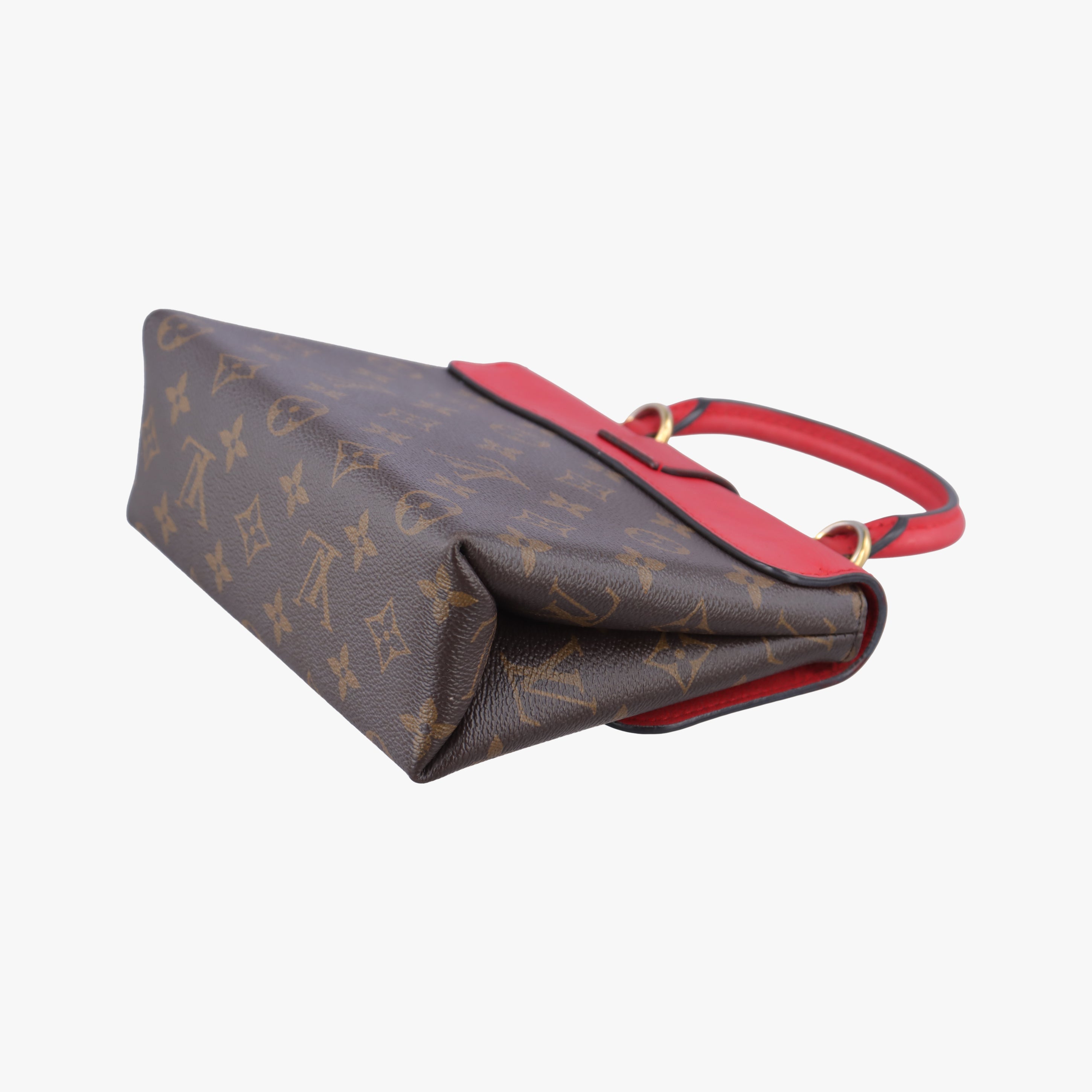 Pre-owned Louis Vuitton Rocky BB Monogram/Brown x Red Monogram canvas x calf leather M44322 shoulderbag | stylenewstar