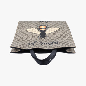 Pre-owned Gucci GG Supreme Bee beige×Multicolour PVC coated canvas 450950 shoulderbag | stylenewstar