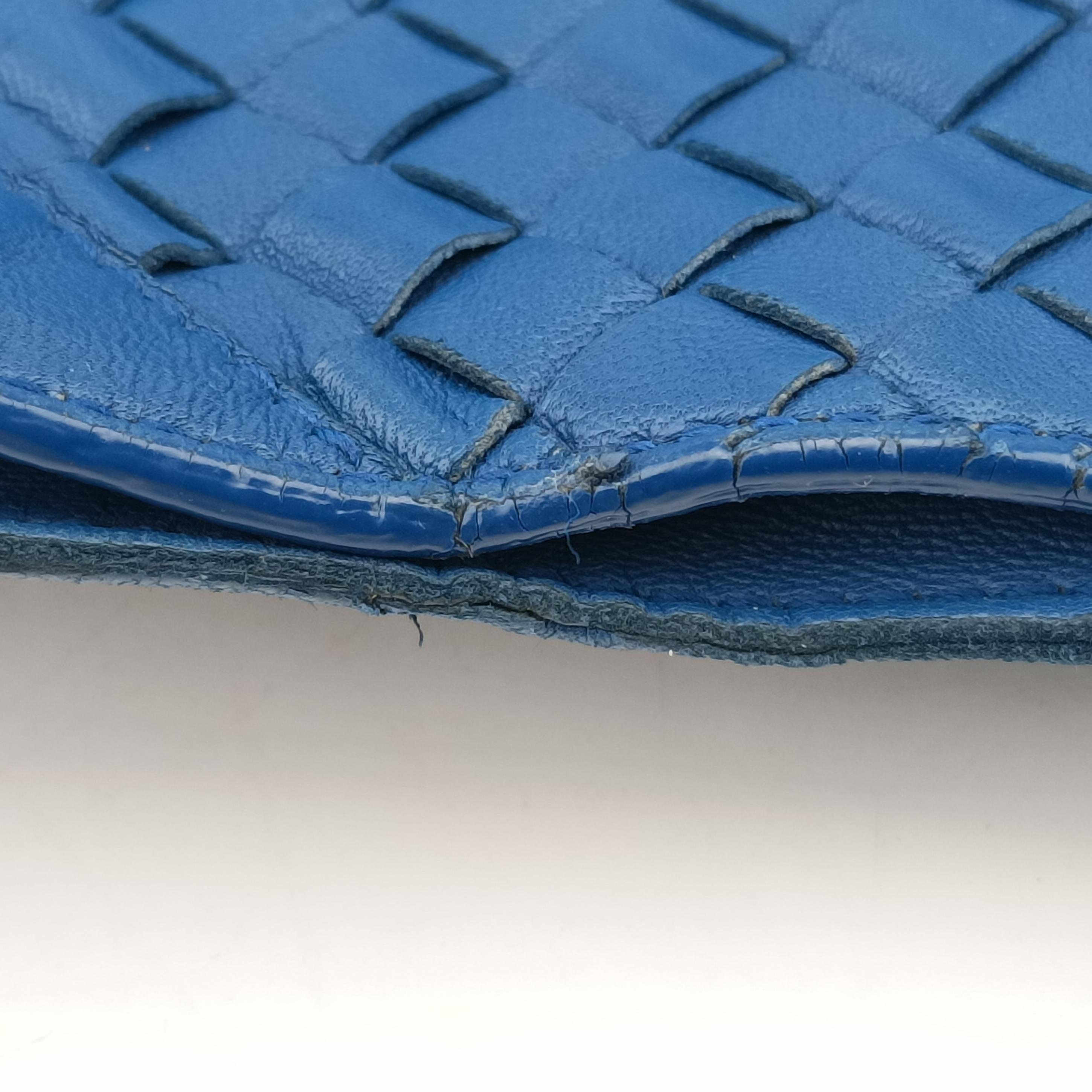 Pre-owned Bottega Veneta Intrecciato Blue lambskin  shoulderbag | stylenewstar