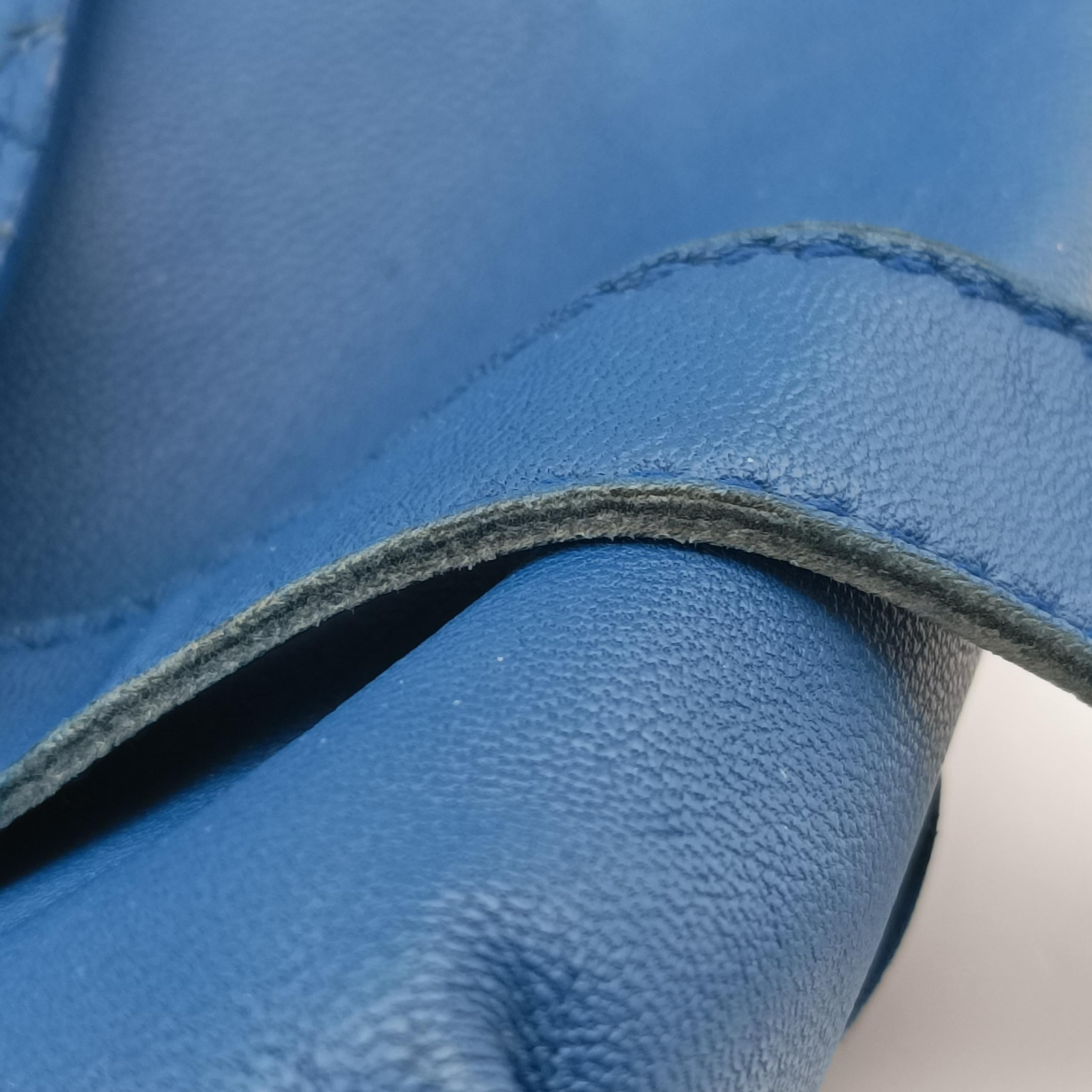 Pre-owned Bottega Veneta Intrecciato Blue lambskin  shoulderbag | stylenewstar