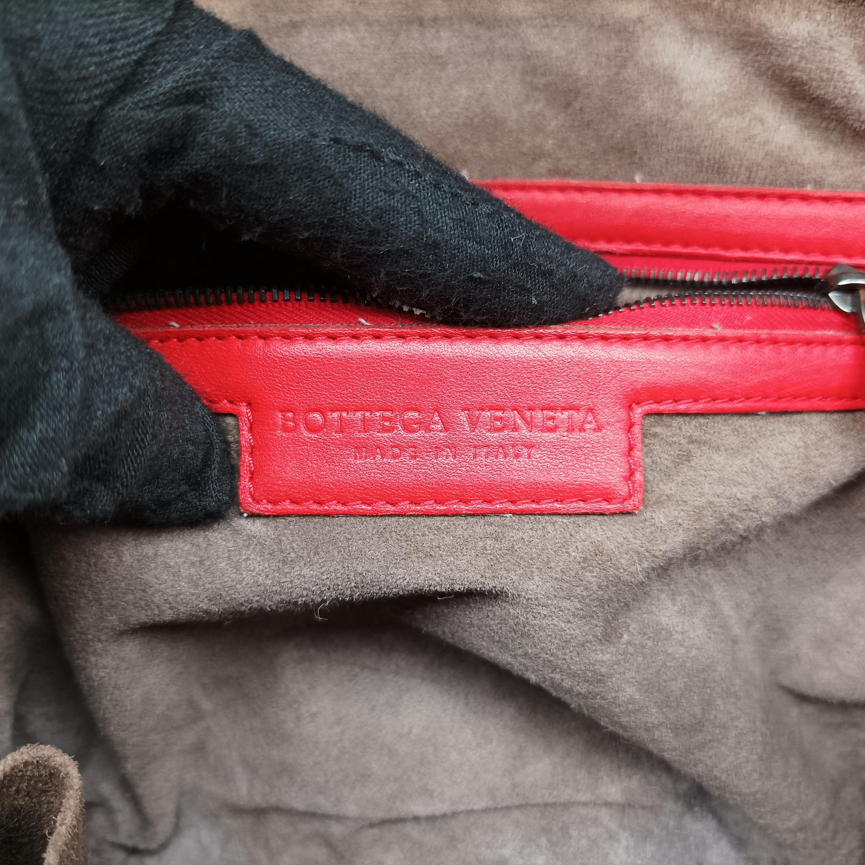 Pre-owned Bottega Veneta NODINI Intrecciato Red lambskin  shoulderbag | stylenewstar