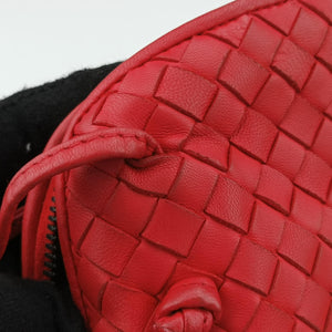 Pre-owned Bottega Veneta NODINI Intrecciato Red lambskin  shoulderbag | stylenewstar