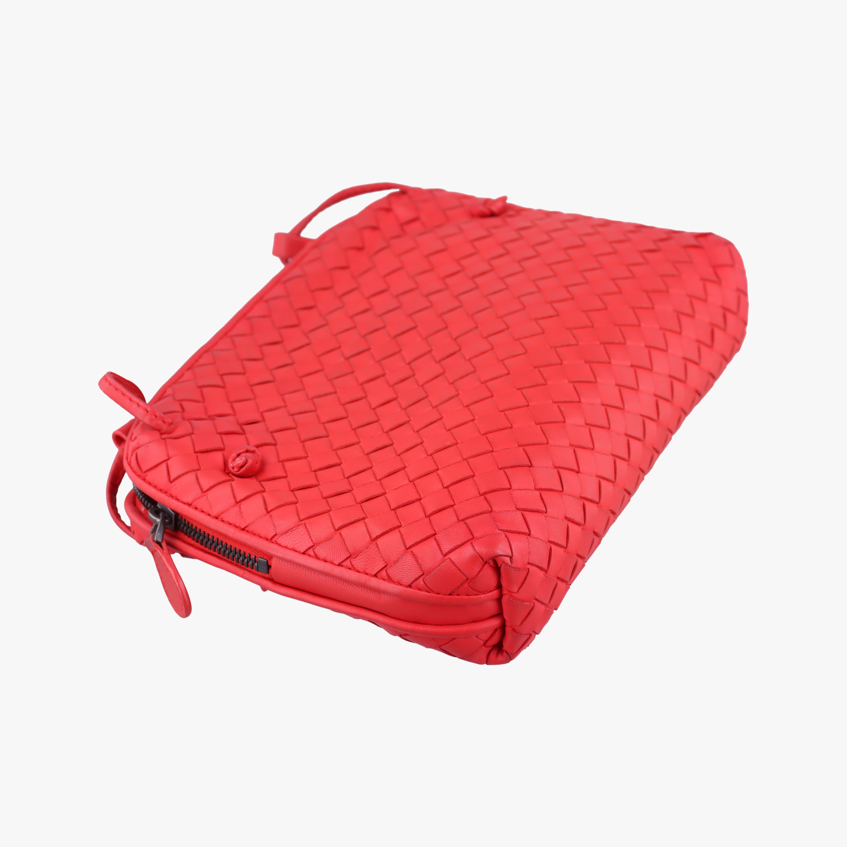 Pre-owned Bottega Veneta NODINI Intrecciato Red lambskin  shoulderbag | stylenewstar