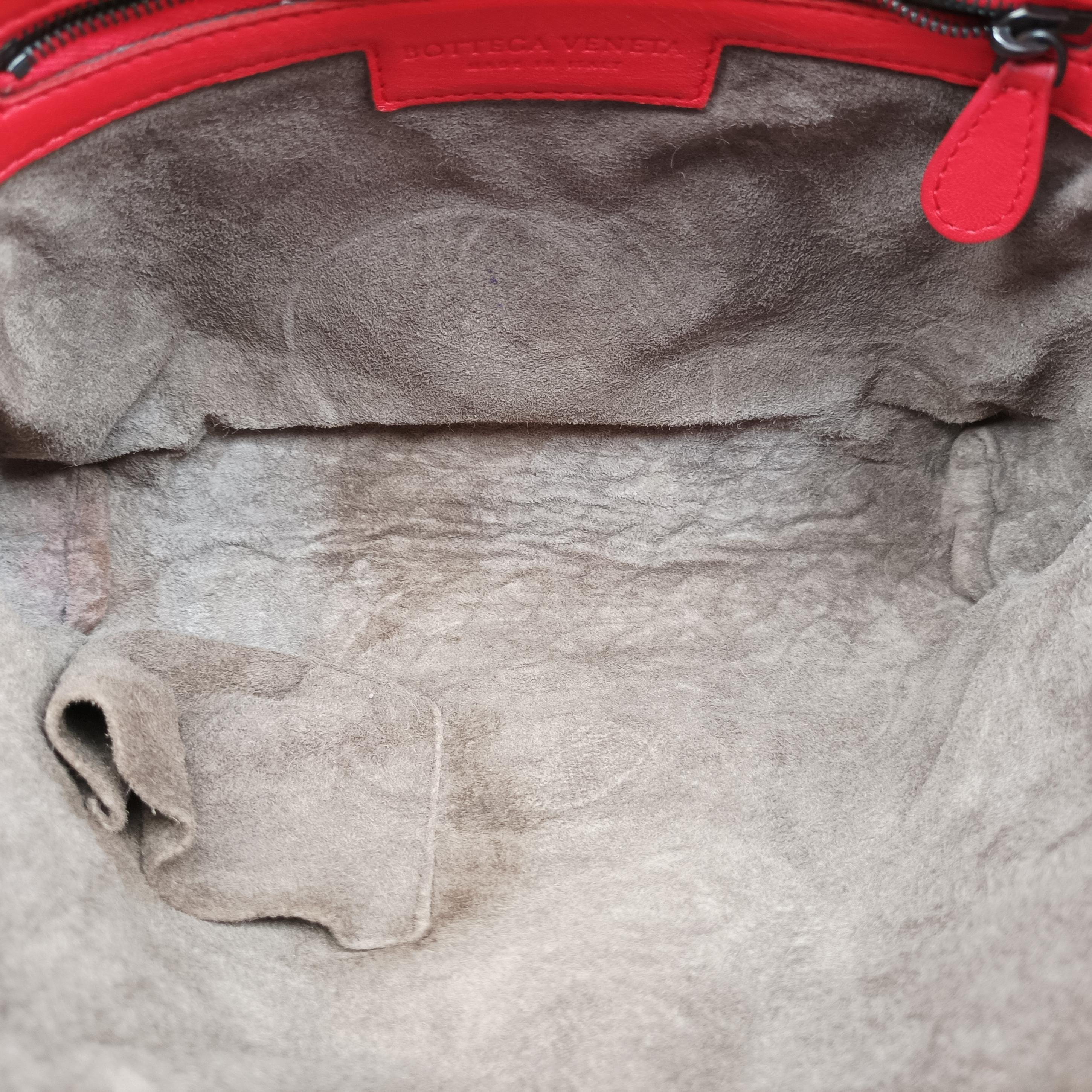 Pre-owned Bottega Veneta NODINI Intrecciato Red lambskin  shoulderbag | stylenewstar