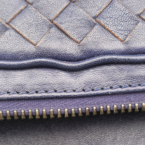 Pre-owned Bottega Veneta Intrecciato Blue lambskin  shoulderbag | stylenewstar