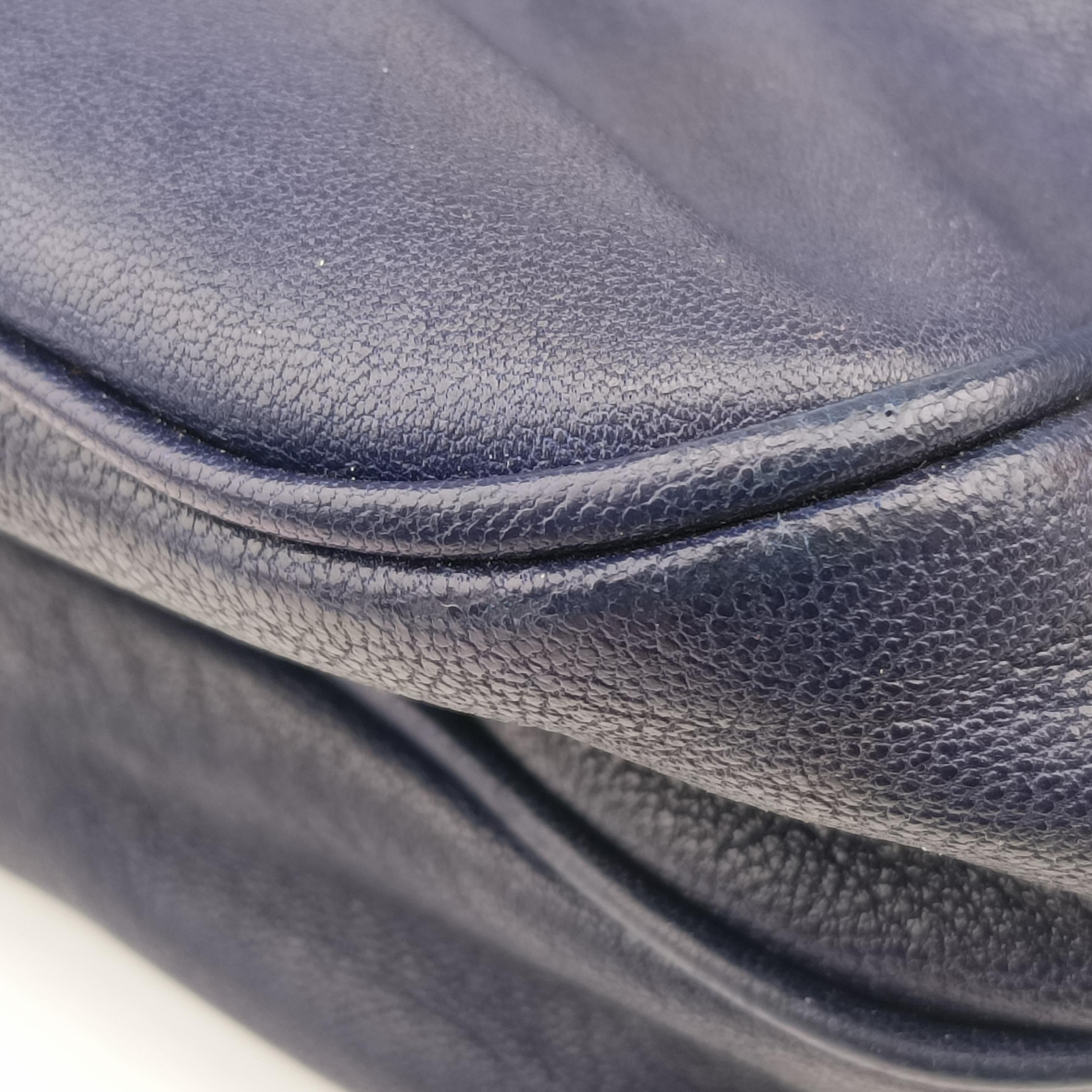 Pre-owned Bottega Veneta Intrecciato Blue lambskin  shoulderbag | stylenewstar