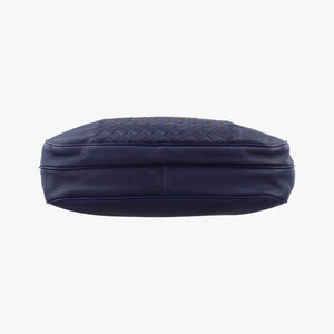 Pre-owned Bottega Veneta Intrecciato Blue lambskin  shoulderbag | stylenewstar