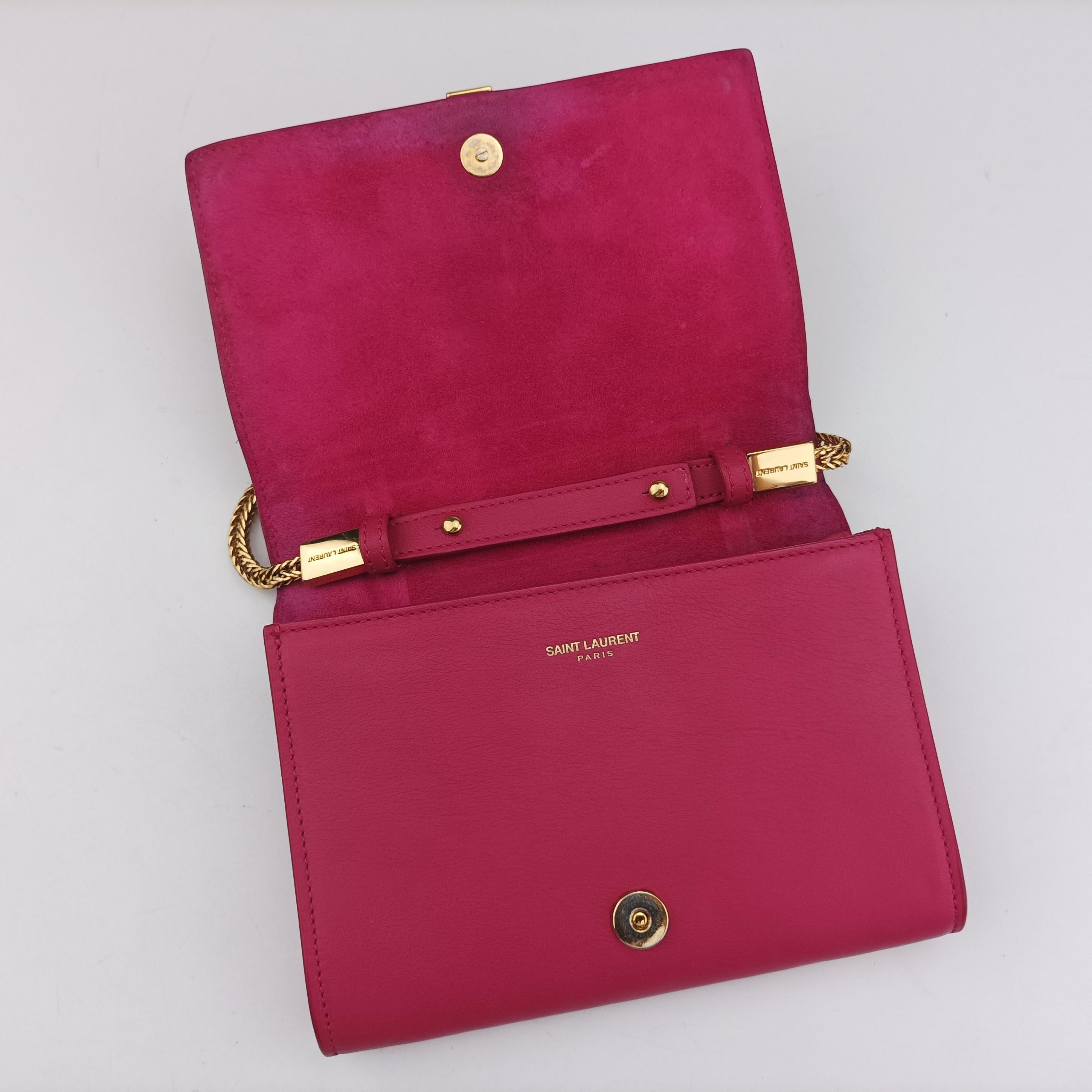 Secondhand Yves Saint Laurent ChYc Mini Y Line Classic Cabasique WOC Rose Leather 311215 shoulderbag | stylenewstar