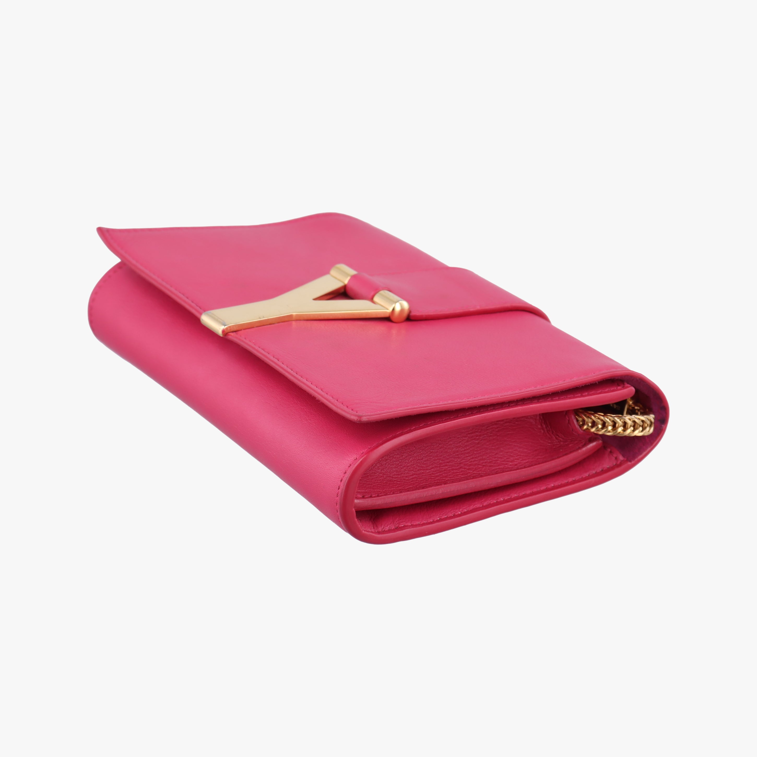 Secondhand Yves Saint Laurent ChYc Mini Y Line Classic Cabasique WOC Rose Leather 311215 shoulderbag | stylenewstar