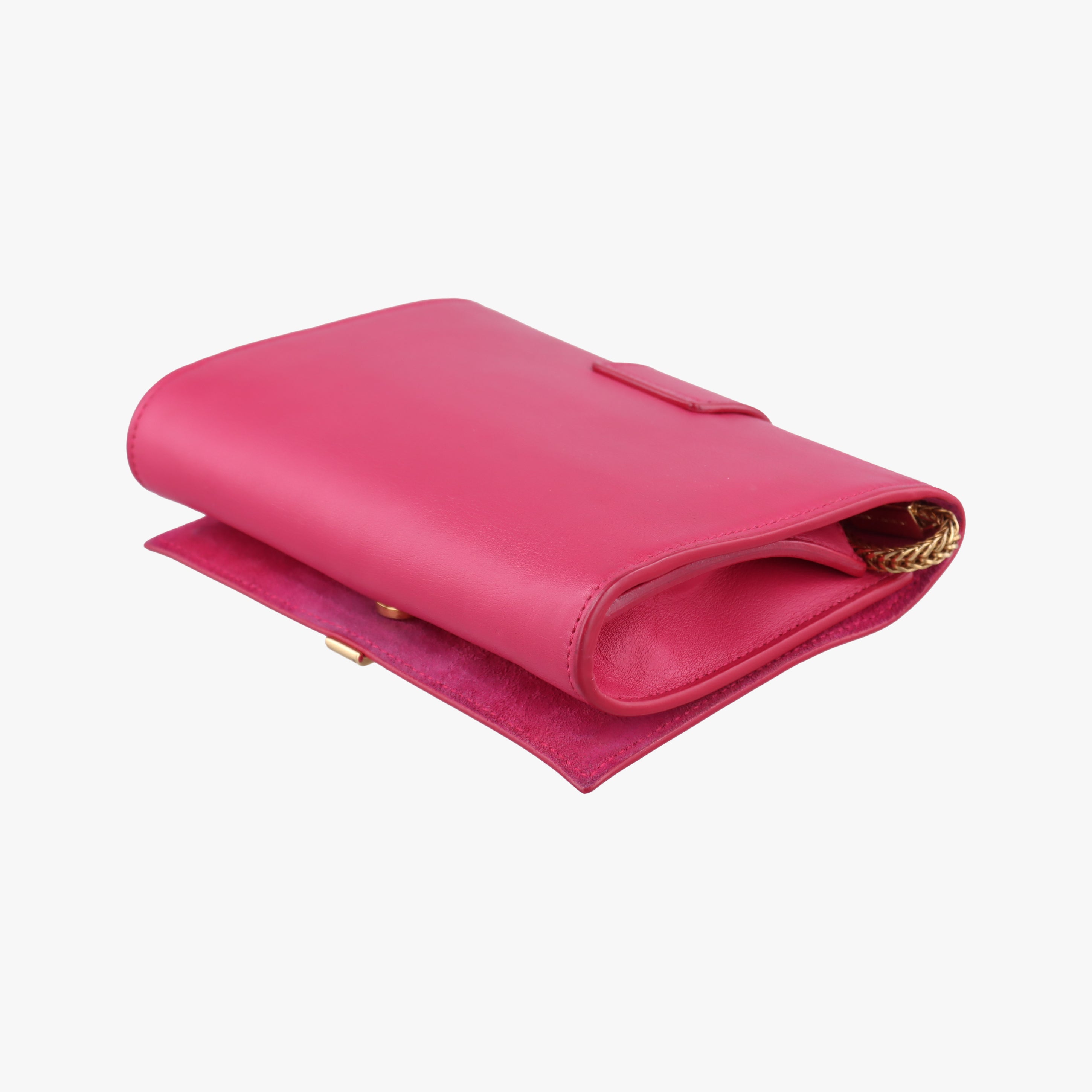 Secondhand Yves Saint Laurent ChYc Mini Y Line Classic Cabasique WOC Rose Leather 311215 shoulderbag | stylenewstar