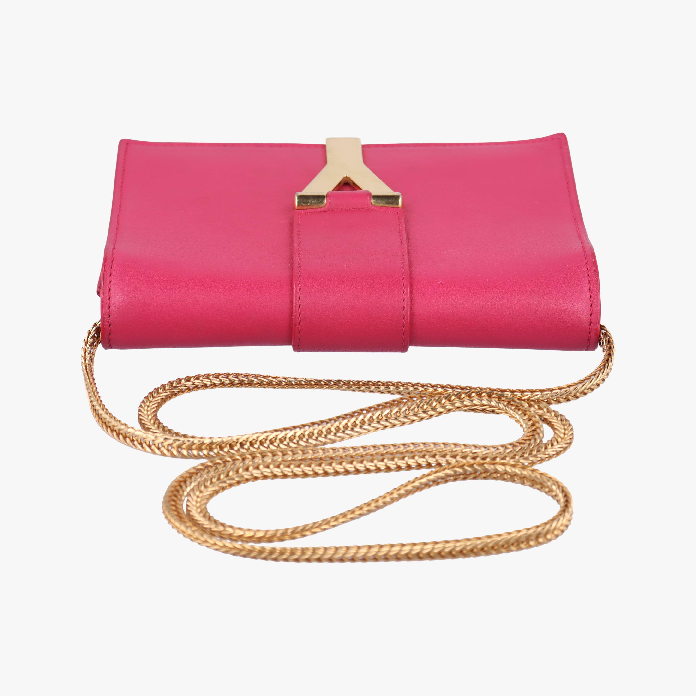 Secondhand Yves Saint Laurent ChYc Mini Y Line Classic Cabasique WOC Rose Leather 311215 shoulderbag | stylenewstar