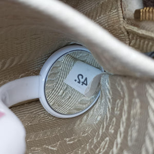 Pre-owned Prada VITELLO PHENIX camera bag White SAFFIANO Leather 1N1674 shoulderbag | stylenewstar