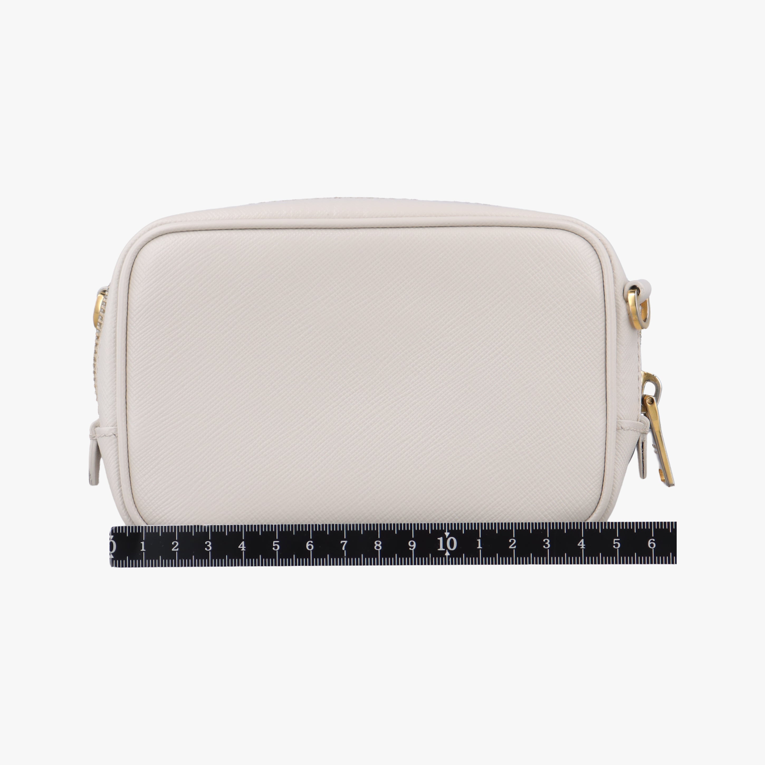 Pre-owned Prada VITELLO PHENIX camera bag White SAFFIANO Leather 1N1674 shoulderbag | stylenewstar