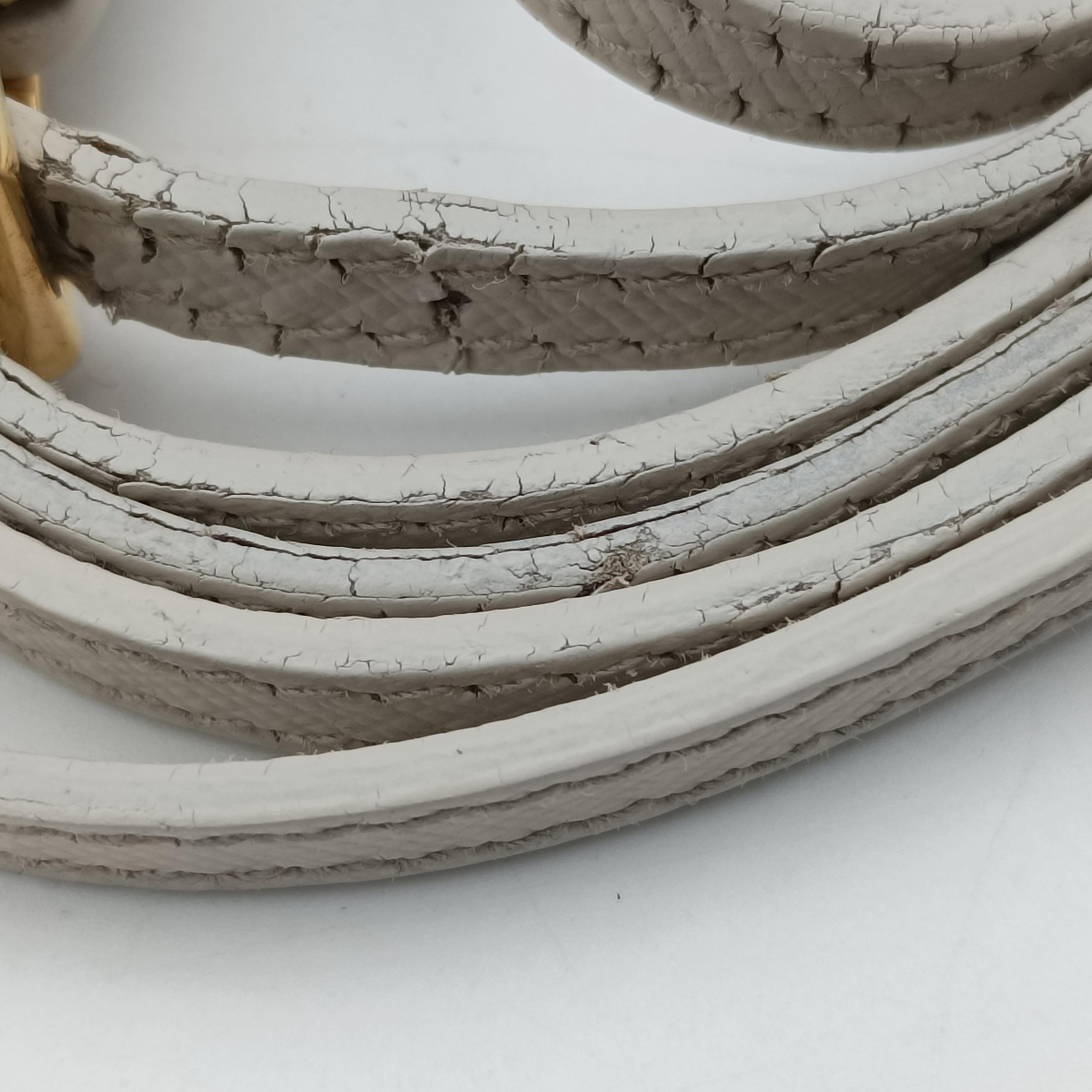 Pre-owned Prada VITELLO PHENIX camera bag White SAFFIANO Leather 1N1674 shoulderbag | stylenewstar