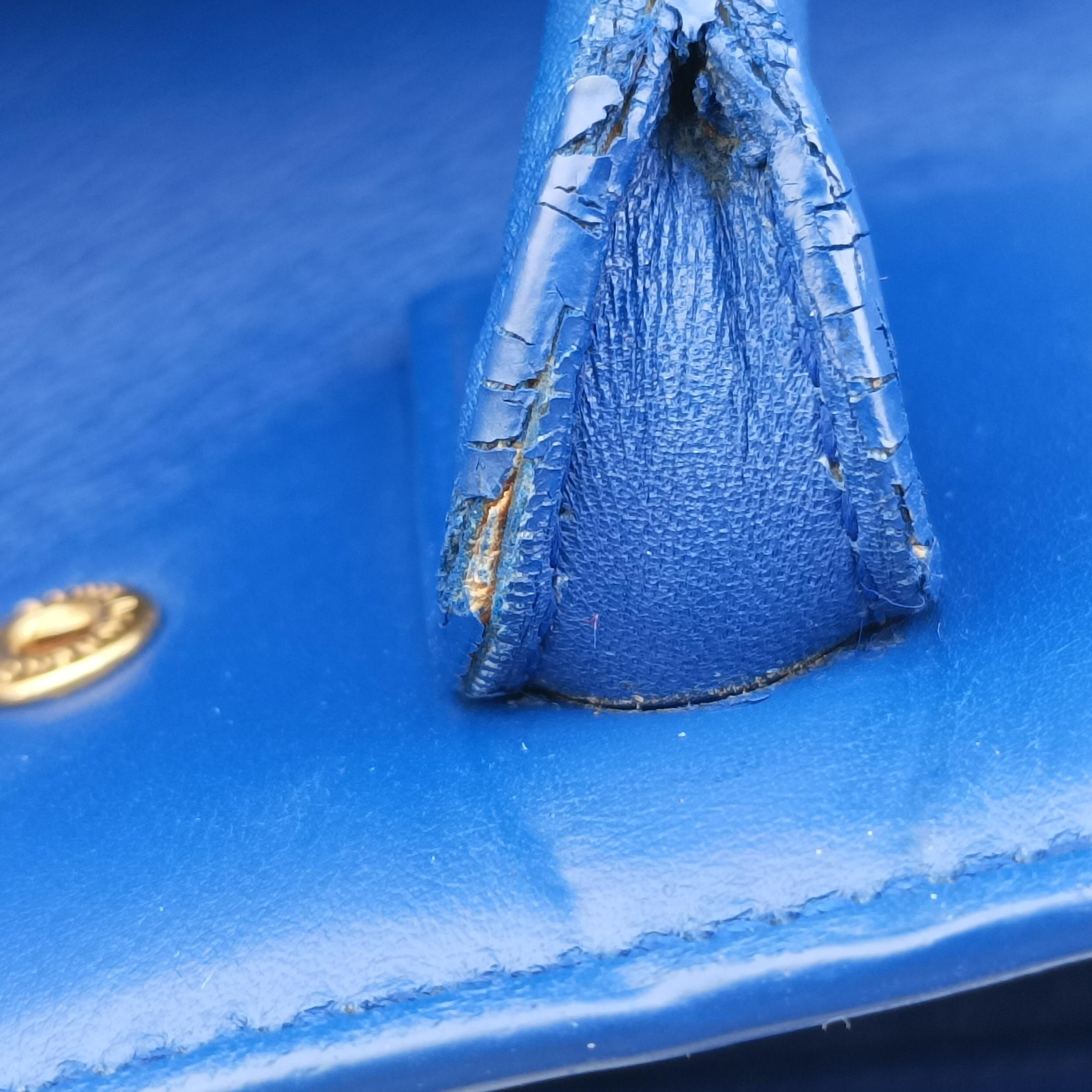 Pre-owned Yves Saint Laurent SAC DE JOUR Blue Leather 340778 shoulderbag | stylenewstar