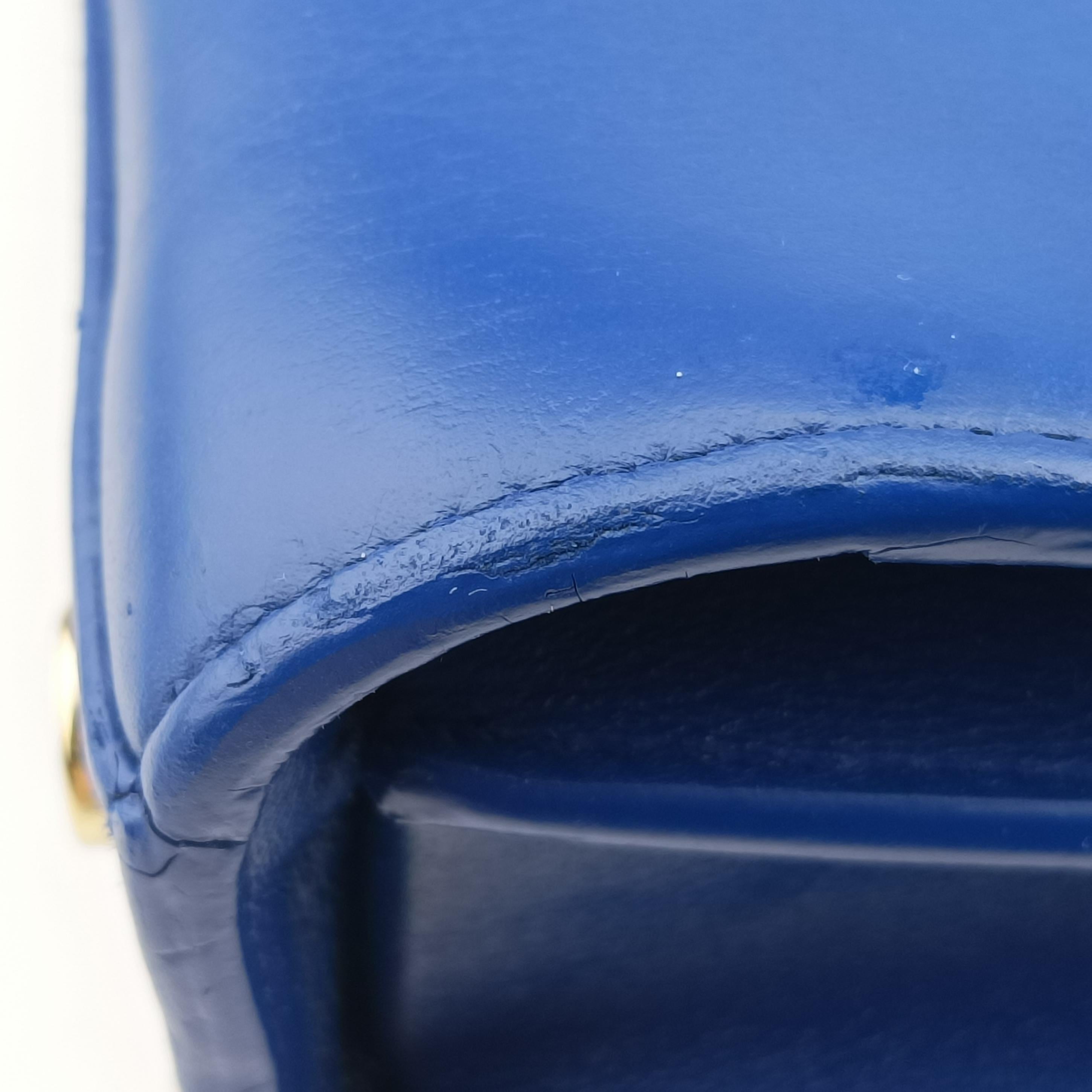 Pre-owned Yves Saint Laurent SAC DE JOUR Blue Leather 340778 shoulderbag | stylenewstar