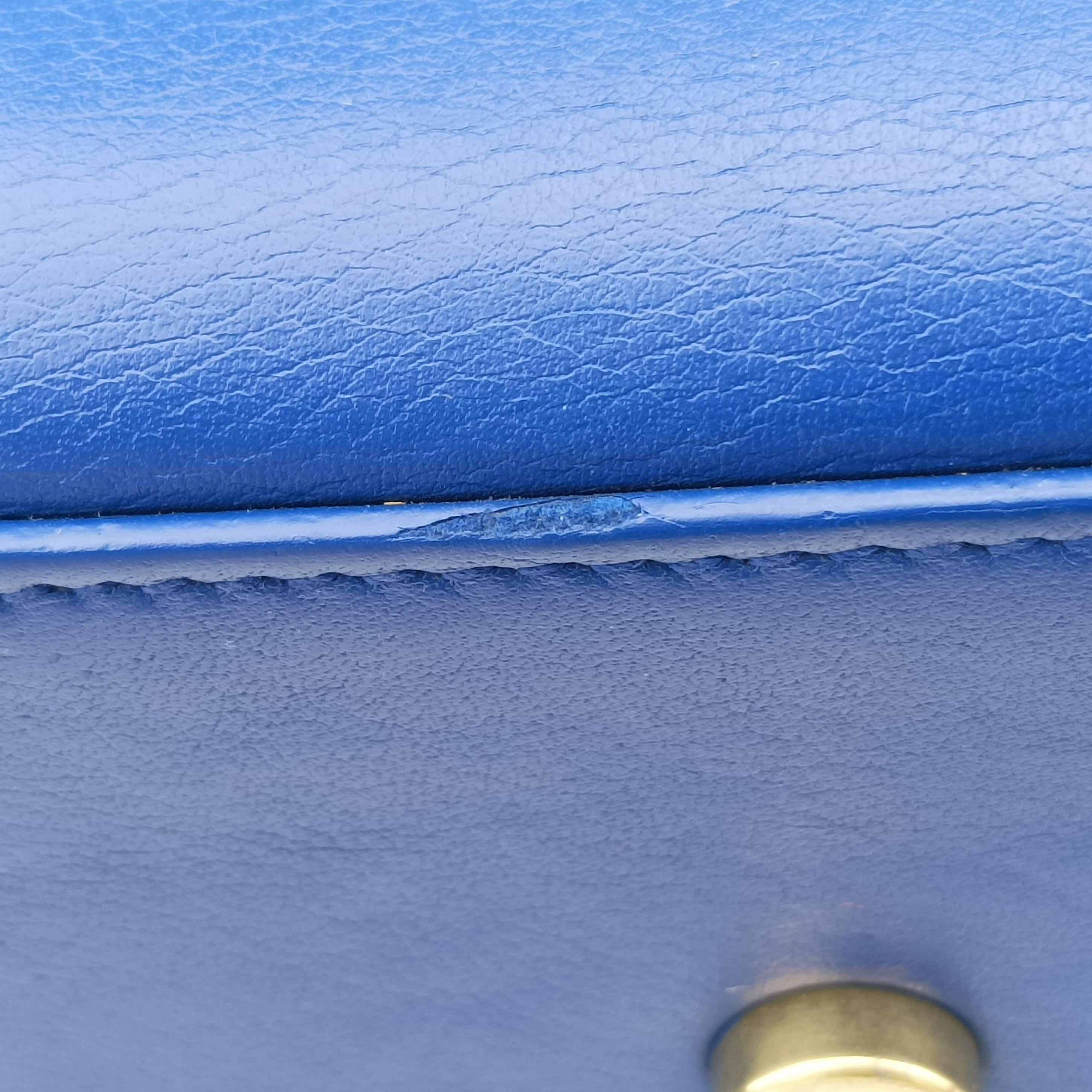 Pre-owned Yves Saint Laurent SAC DE JOUR Blue Leather 340778 shoulderbag | stylenewstar