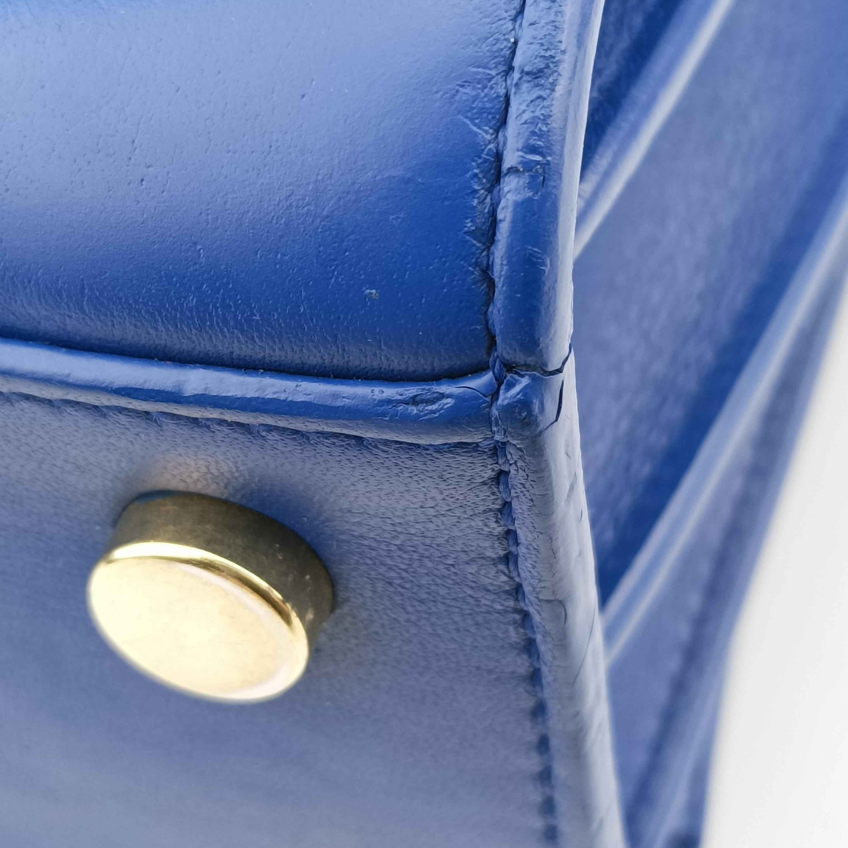 Pre-owned Yves Saint Laurent SAC DE JOUR Blue Leather 340778 shoulderbag | stylenewstar