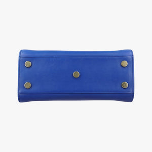 Pre-owned Yves Saint Laurent SAC DE JOUR Blue Leather 340778 shoulderbag | stylenewstar